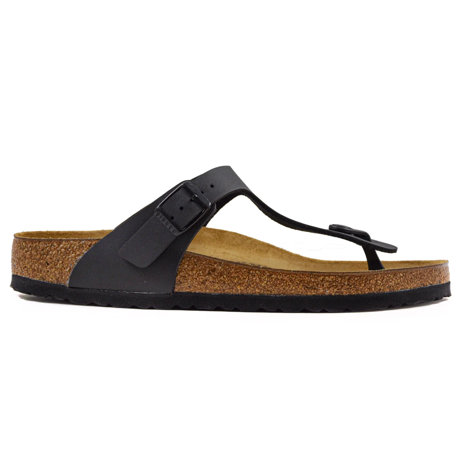 Birkenstock Sandali Uomo Gizeh Nero Plantare In Sughero E Lattice