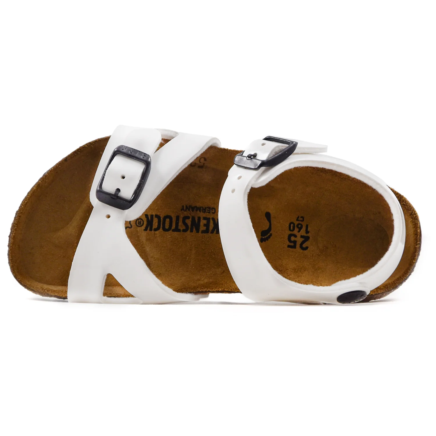 Sandali Birkenstock Bambino Rio Bianco Con Plantare In Sughero E lattice - Image 2