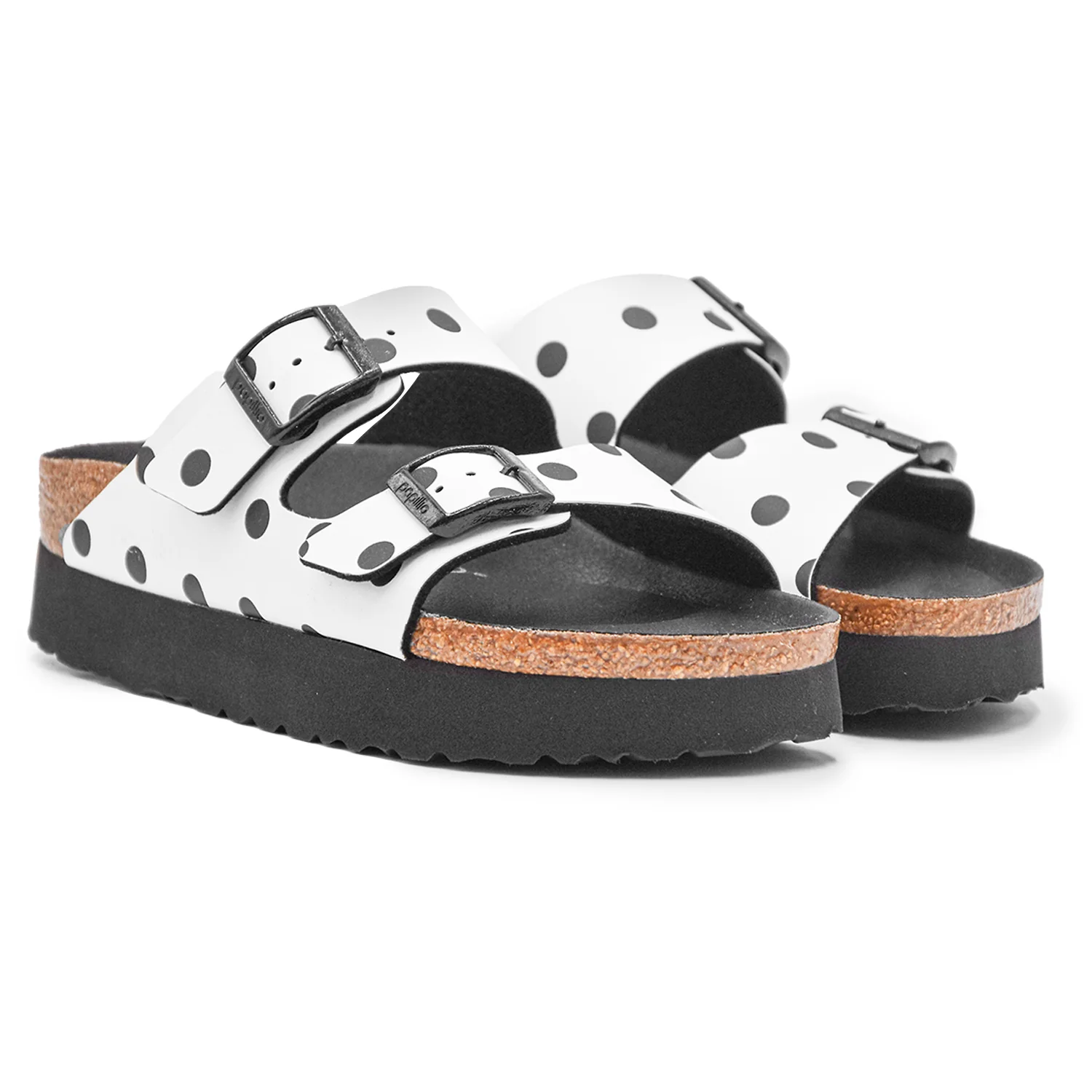 Birkenstock Papillio Sandali Donna Bianco Nero Plateau Alla Moda - Image 2