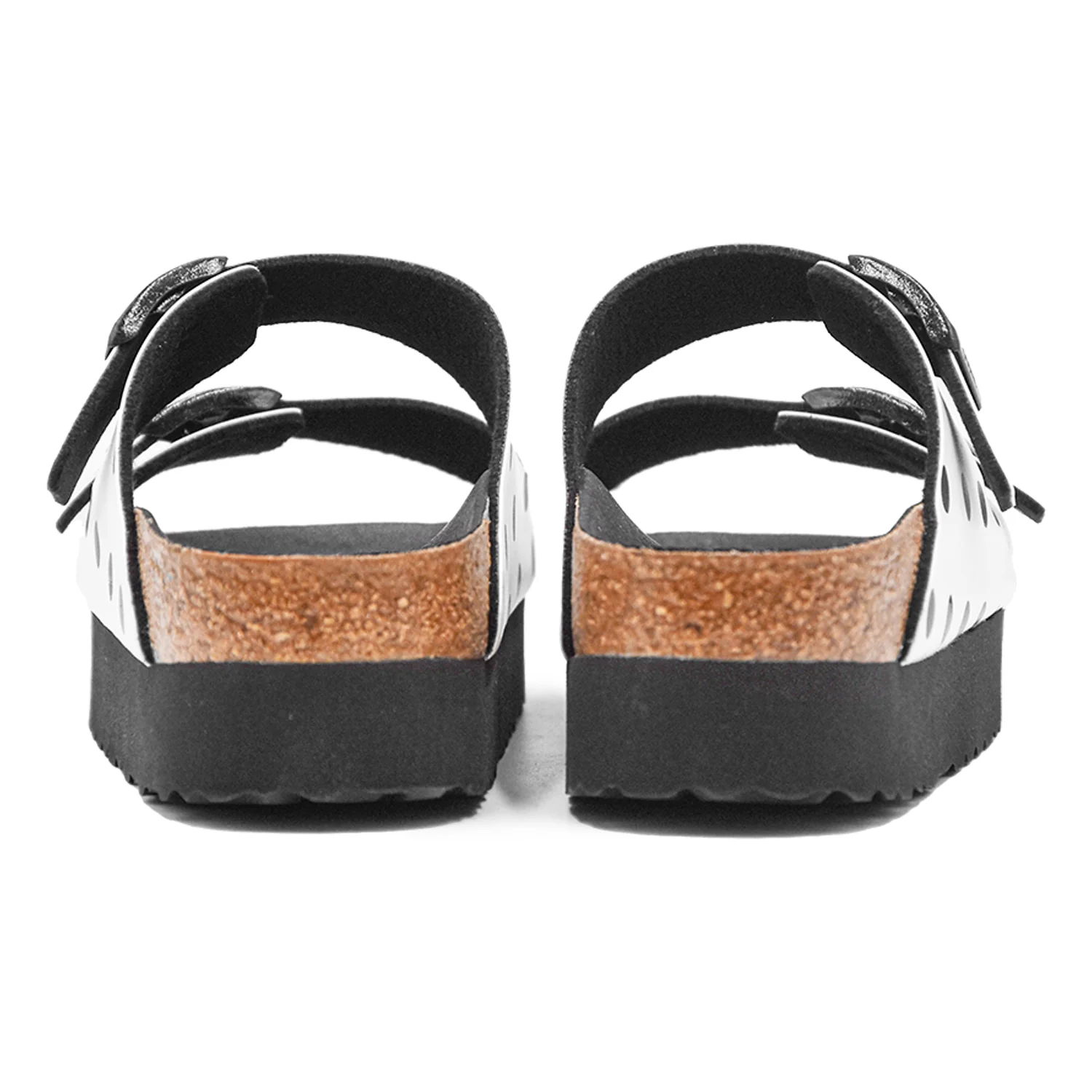 Birkenstock Papillio Sandali Donna Bianco Nero Plateau Alla Moda - Image 5