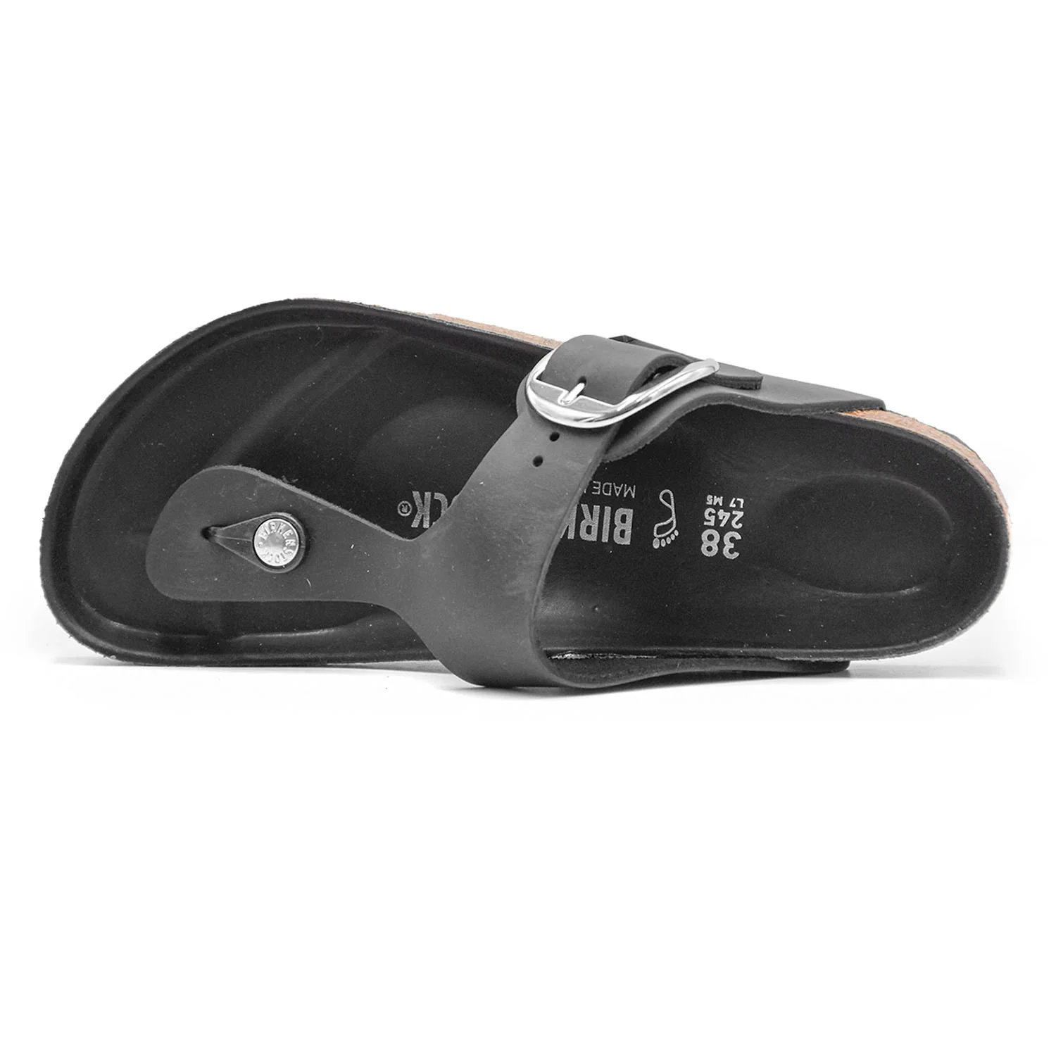 Gizeh Birkenstock Sandali Donna Nero Infradito Plantare In Pelle - Image 3