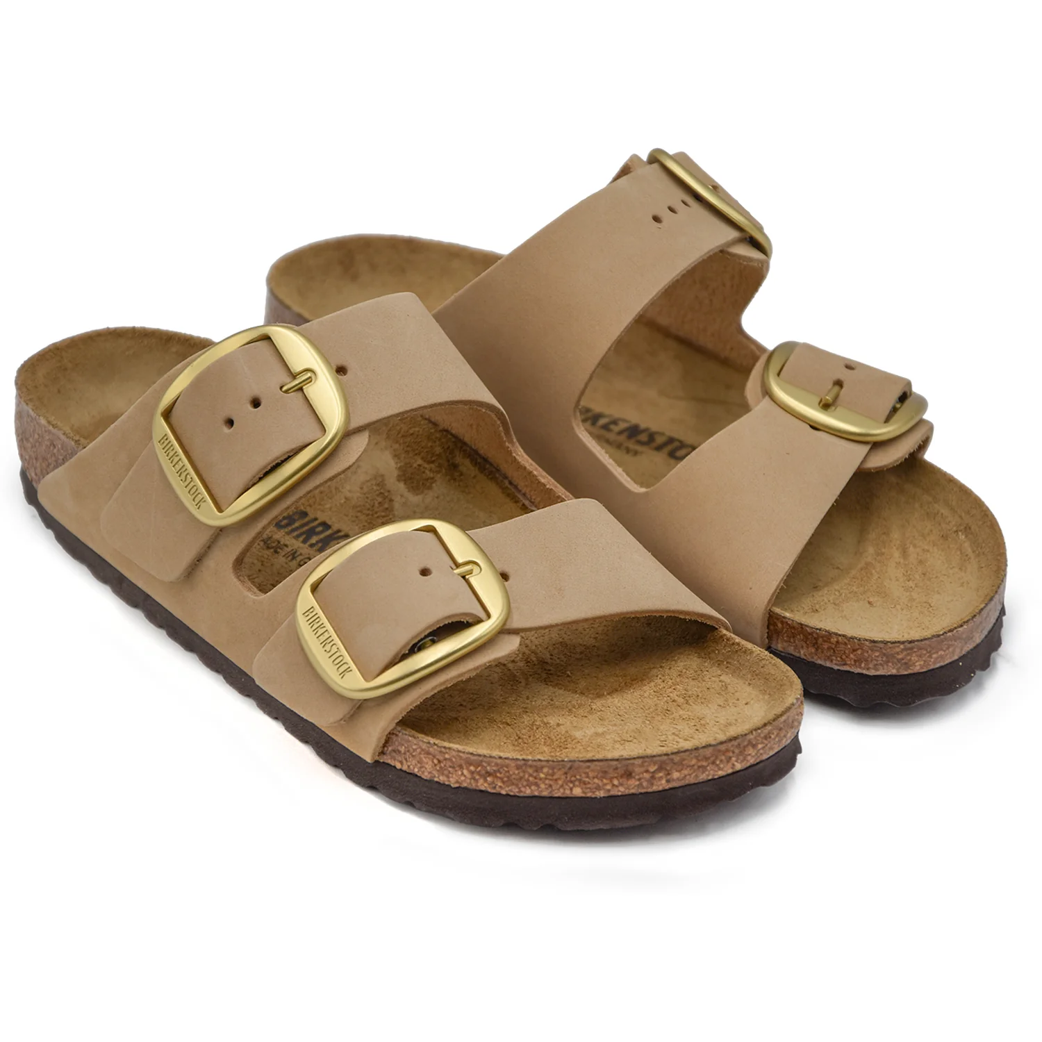 Birkenstock Arizona Sandali Big Buckle Beige Donna Look Rustico - Image 2