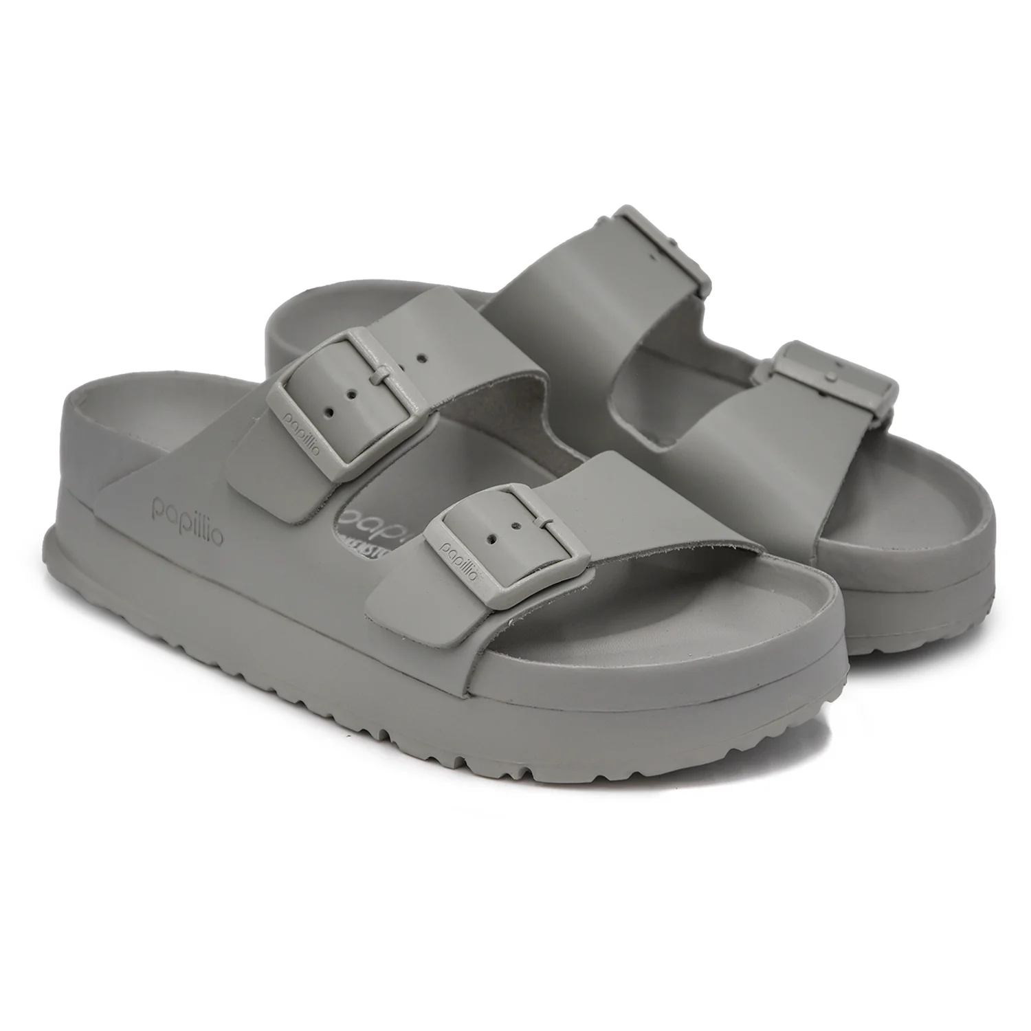 Birkenstock Arizona Linea Papillio Grigio Donna Con Suola Smussata - Image 2