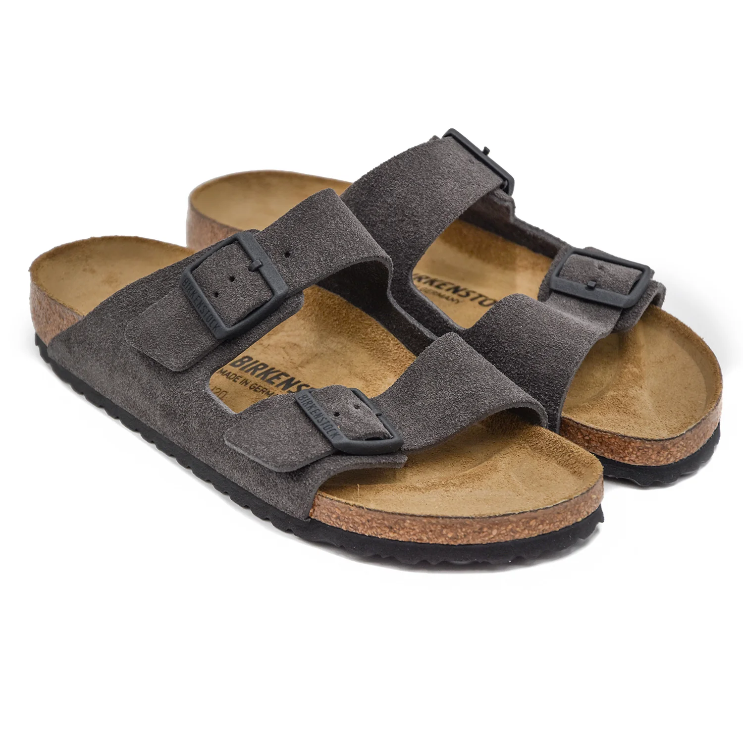 Birkenstock Sandali Uomo Grigio Arizona BS In Camoscio Flessibile - Image 2