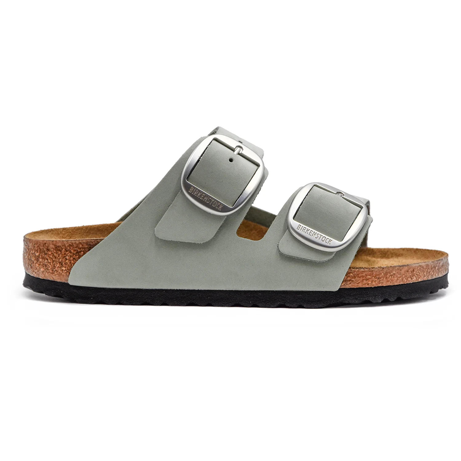 Birkenstock Big Buckle Grigio Fibbia Spicca Su Sandali Sobri Donna