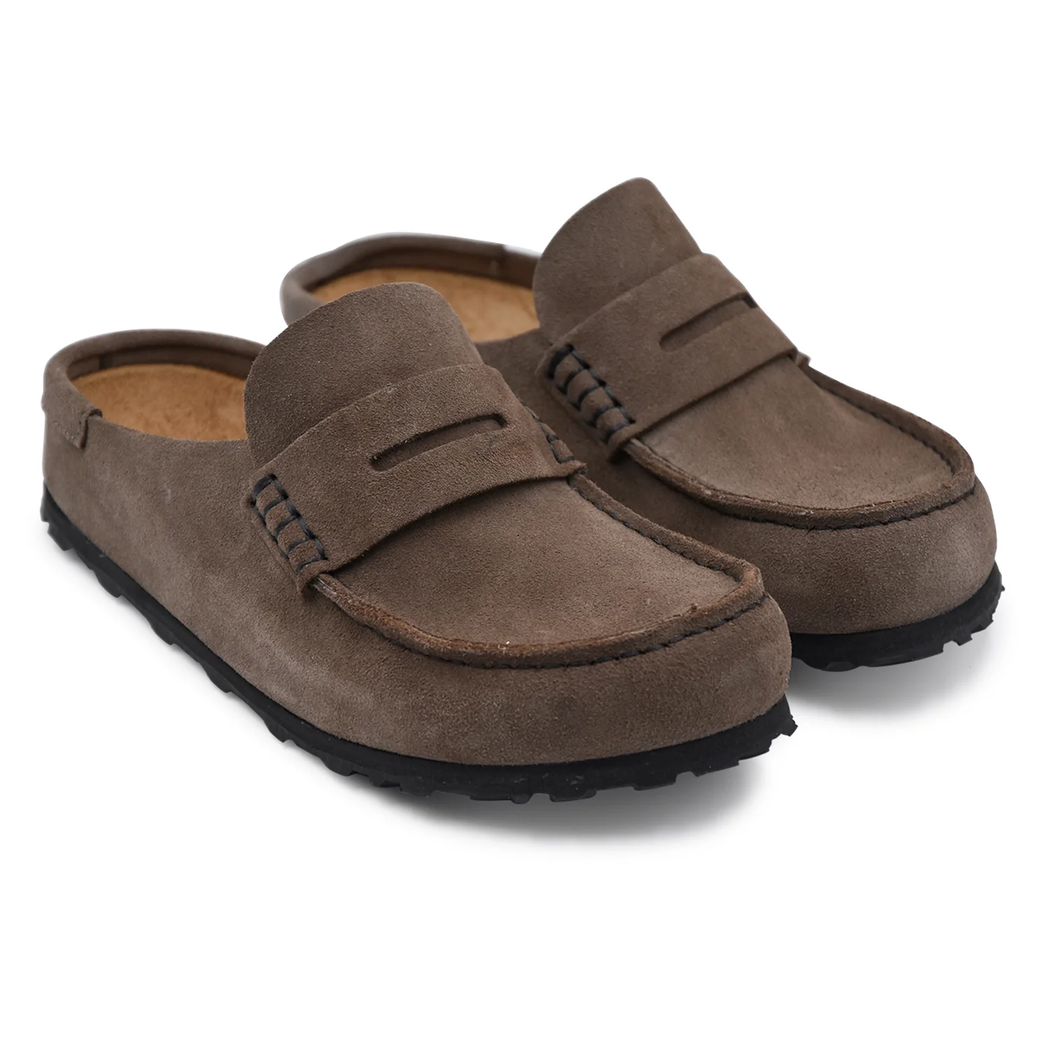 Sabot Birkenstock Donna Grigio Cemento In Stile Mocassino - Image 2