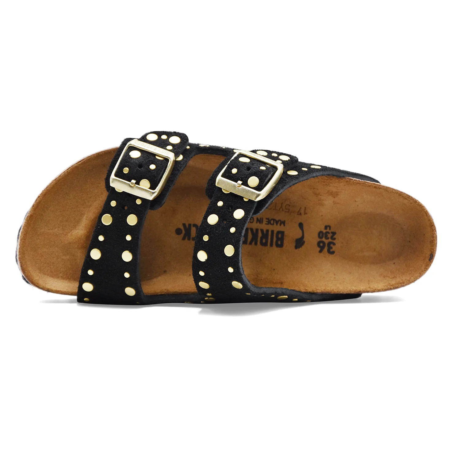 Sandali Birkenstock Donna Arizona Rivet Border Nero Due Fibbie - Image 3