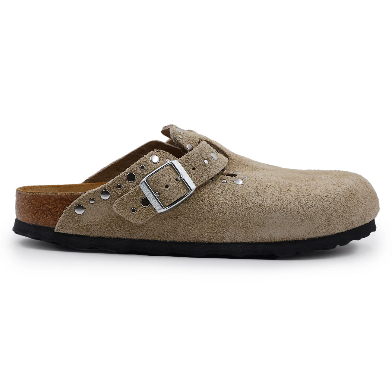 Sabot Birkenstock Boston Donna Rivet Applicati Camoscio Beige