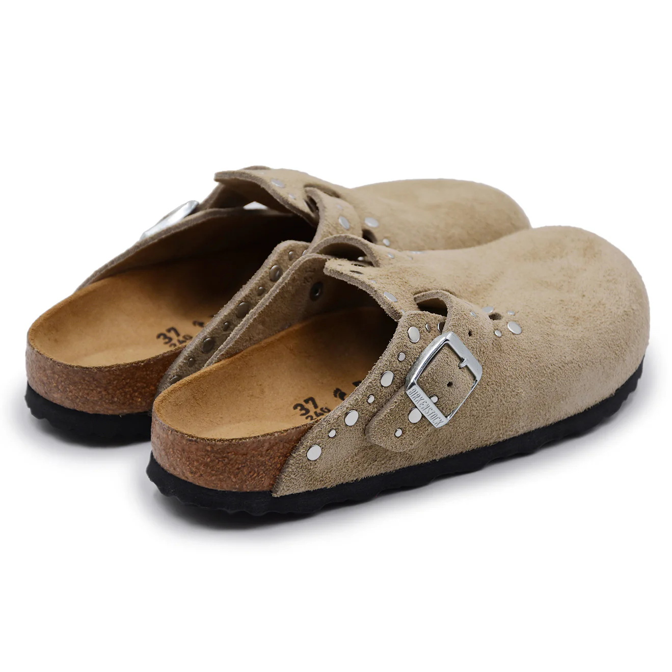 Sabot Birkenstock Boston Donna Rivet Applicati Camoscio Beige - Image 3