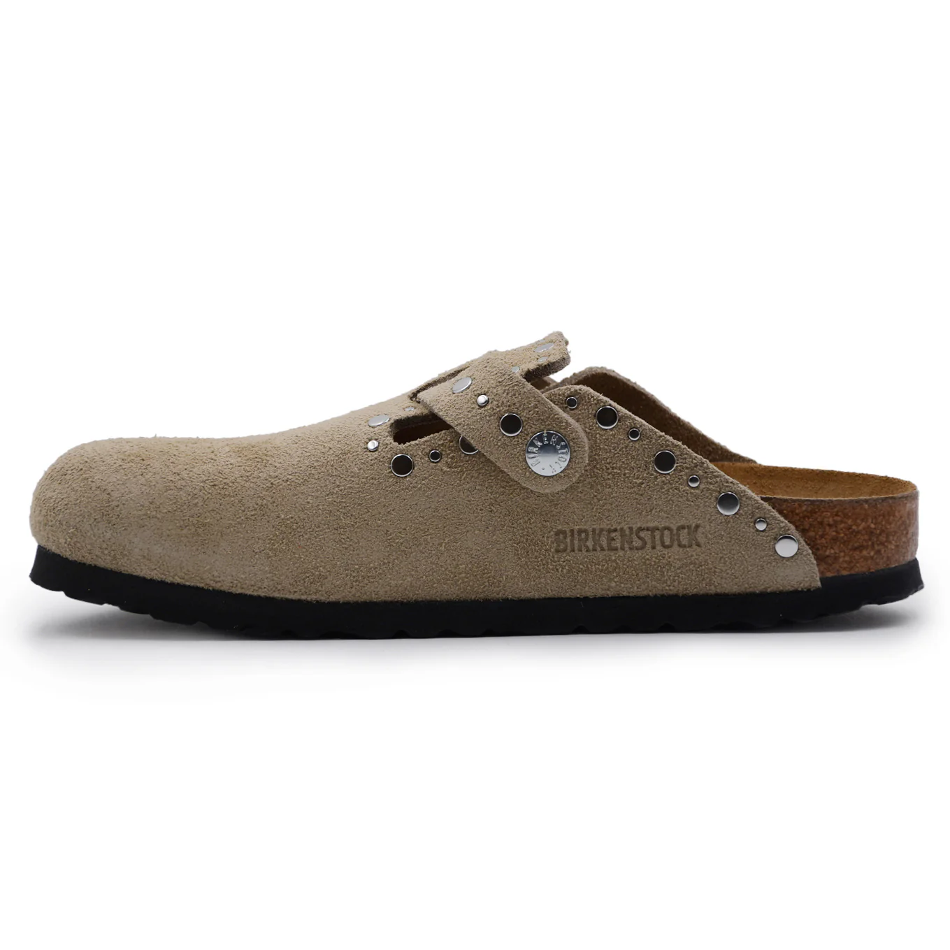 Sabot Birkenstock Boston Donna Rivet Applicati Camoscio Beige - Image 4