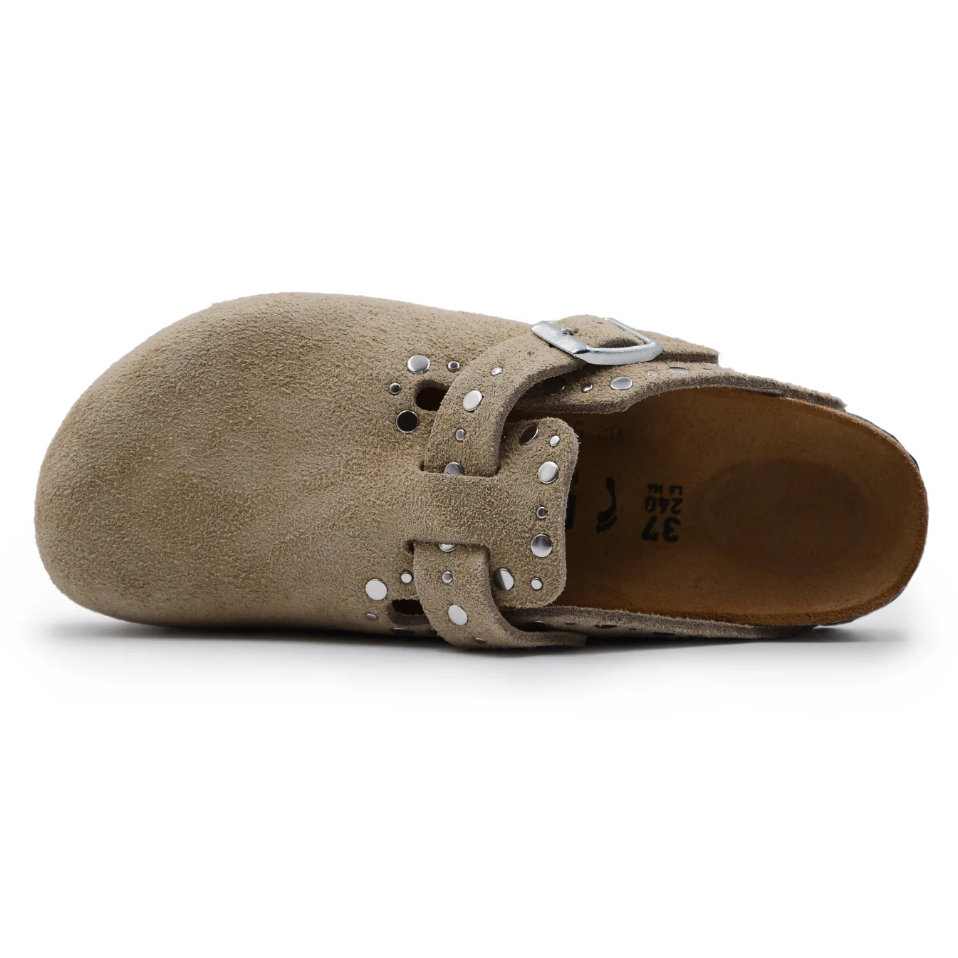 Sabot Birkenstock Boston Donna Rivet Applicati Camoscio Beige - Image 5