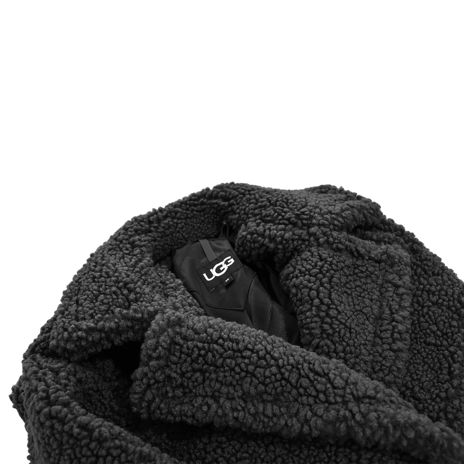 Ugg Cappotto Gertrude Donna Nero Teddy Coat A Tutta Lunghezza - Image 2