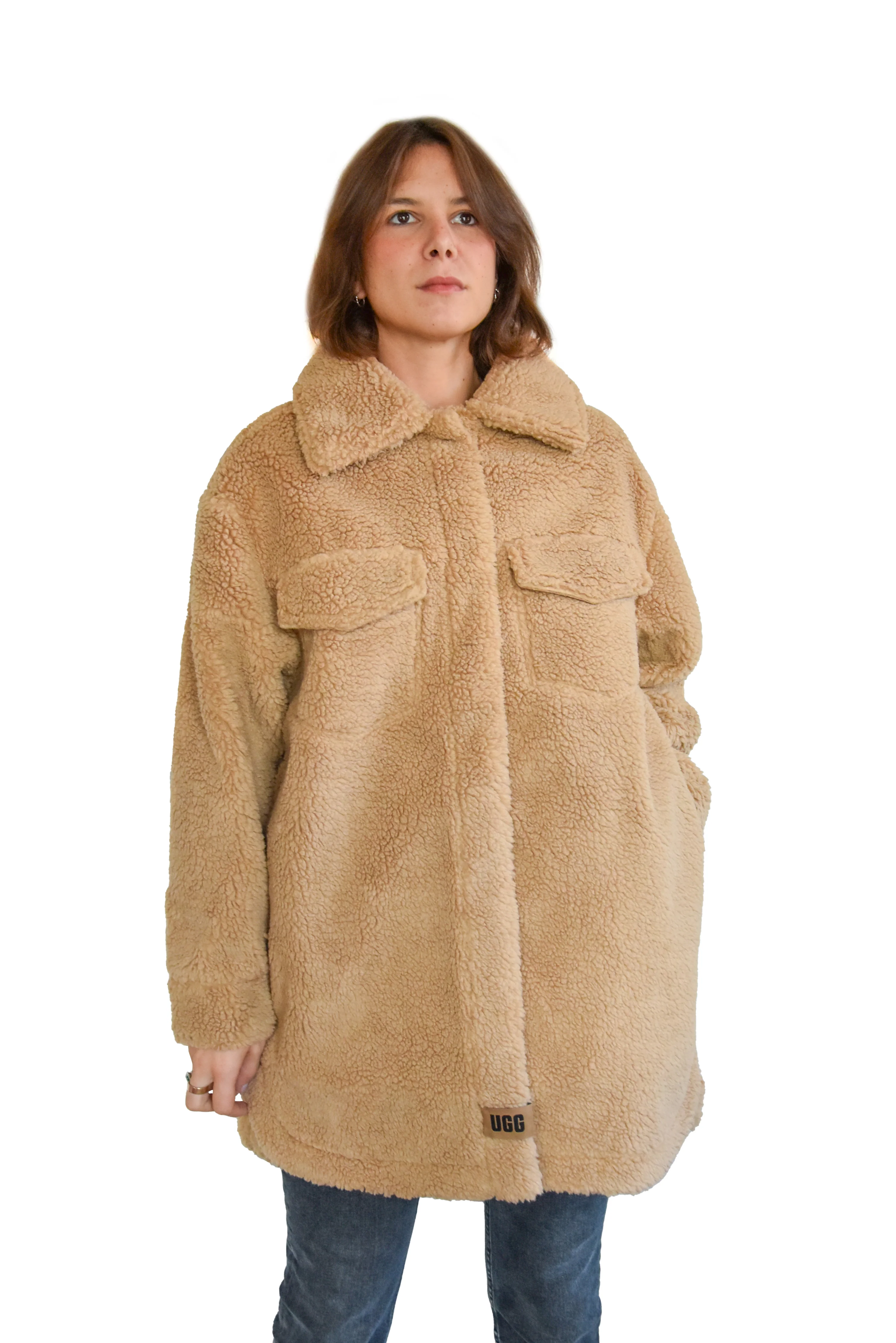Giacca Ugg Frankie Camicia Oversize Donna Cammello Innovativo - Image 4