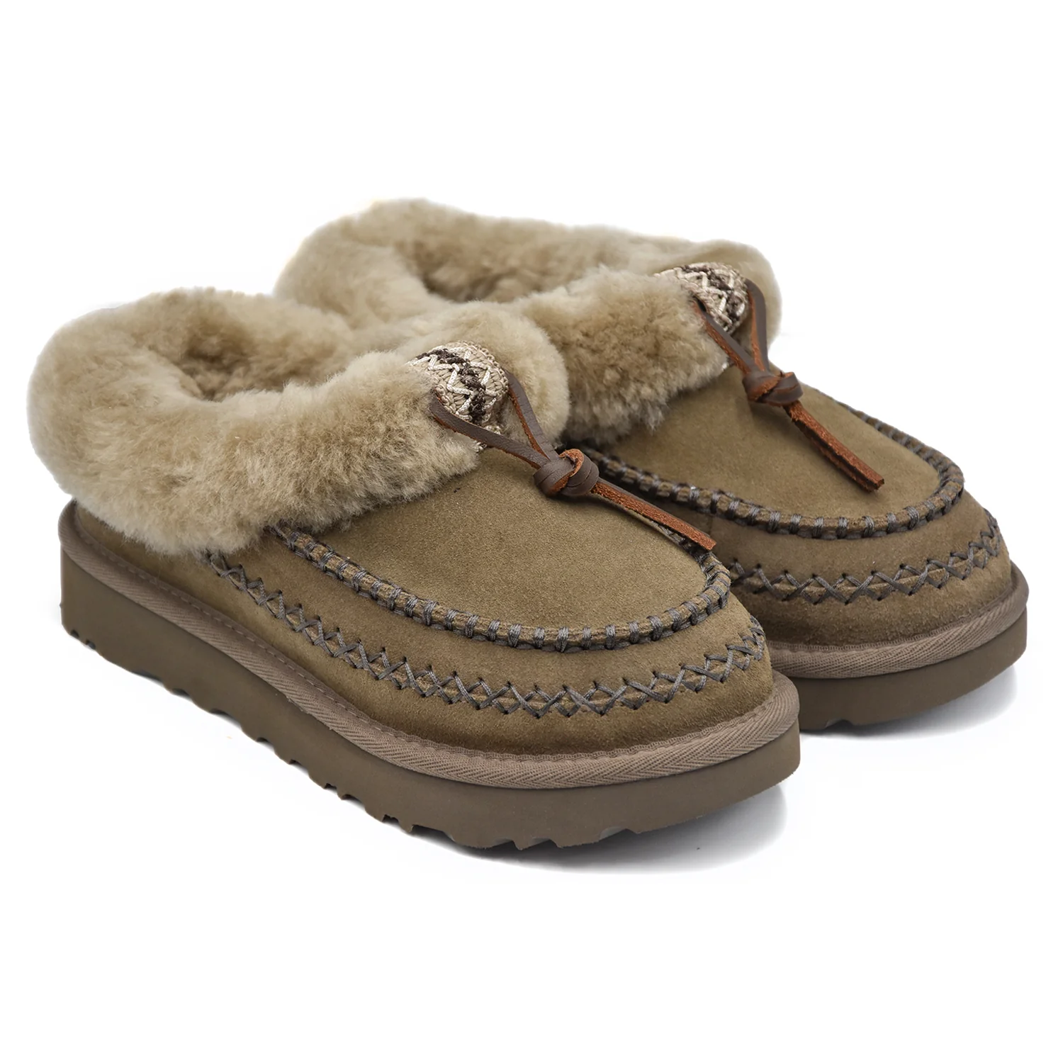 Sabot Ugg Fango Tasman Alpine Con Laccio In Pelle Fisso Donna - Image 2