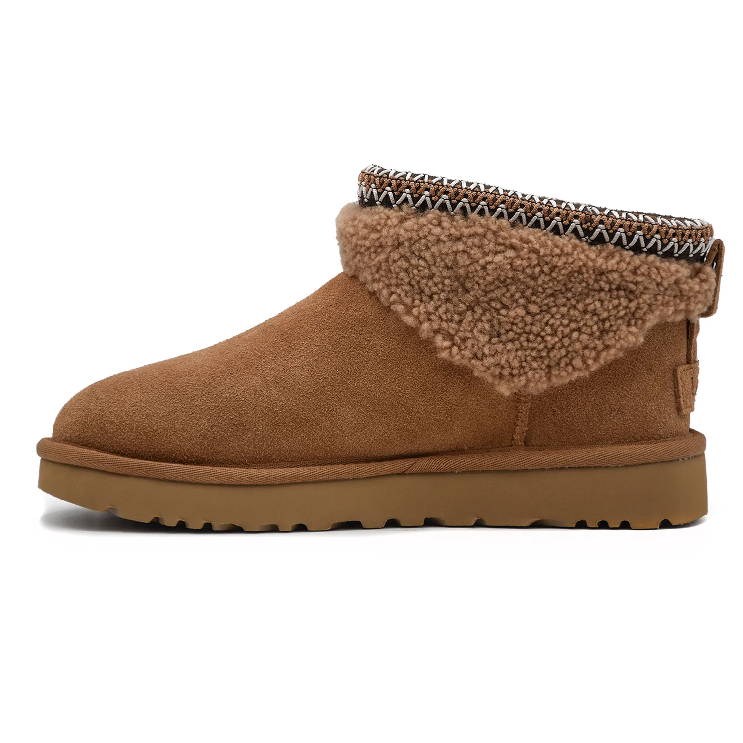 Ugg Maxi Curly Ultra Mini Donna Stivaletti Tabacco E UGGbraid - Image 3