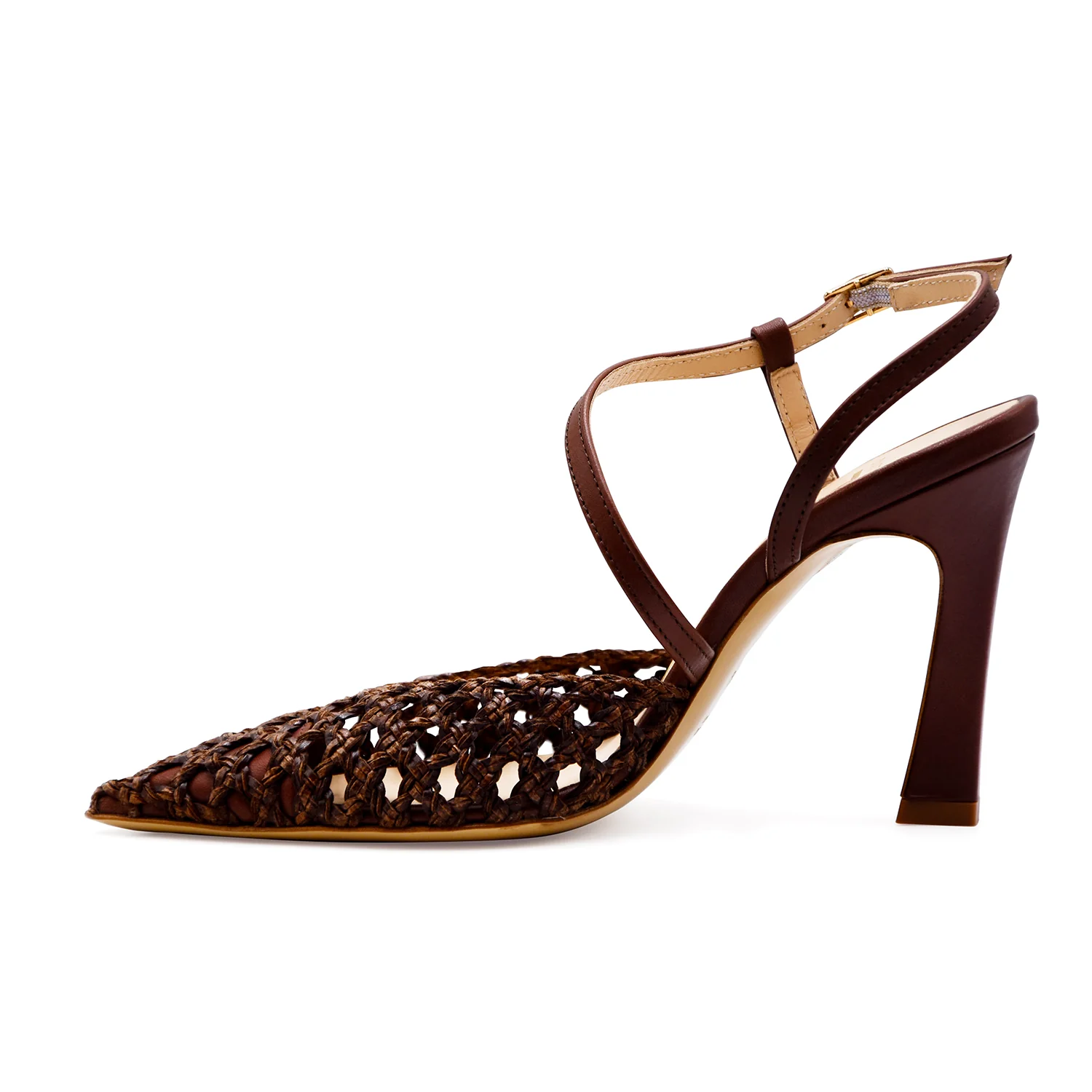 Slingback Matteo Pitti Donna 1557 Marrone Cinturino In Pelle - Image 3