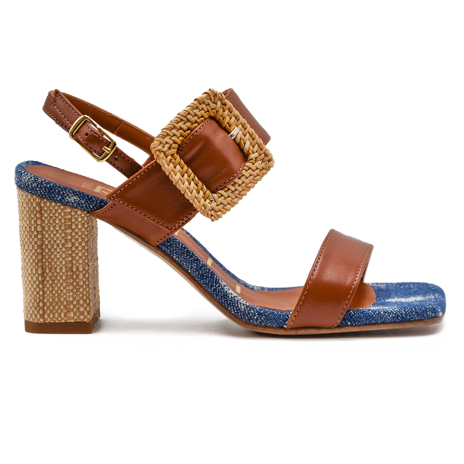 Sandali Cuoio Donna Matteo Pitti Sottopiede In Leggero Jeans