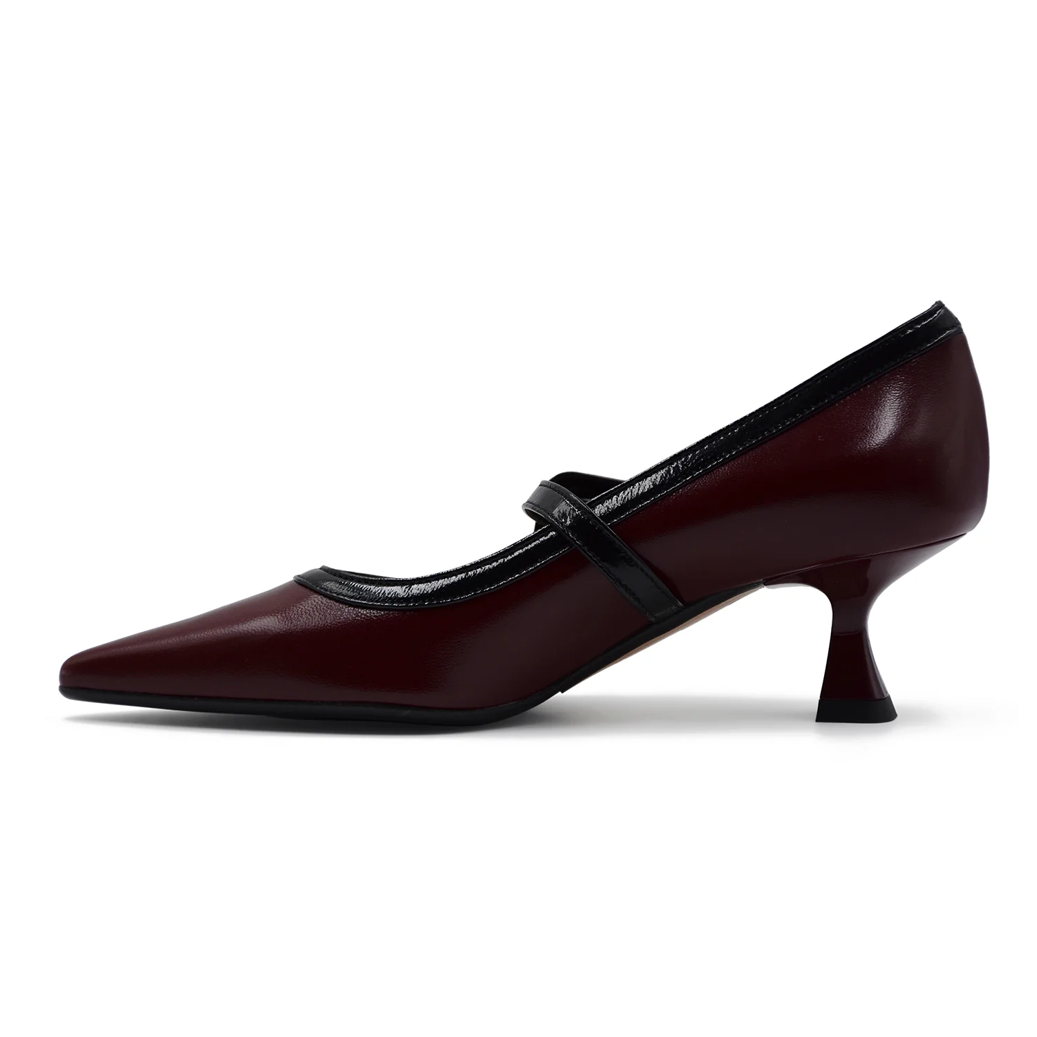 Décolleté Matteo Pitti Donna Chic 1938 Bordeaux Bordato Di Nero - Image 4