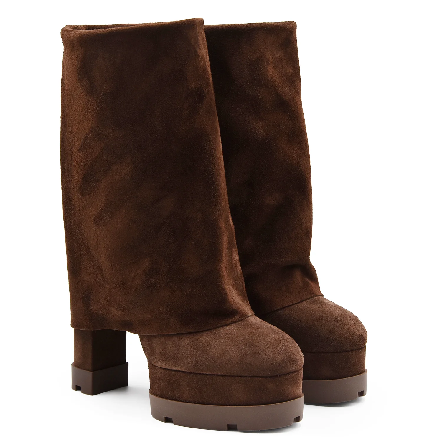 Stivaletti Casadei Reversibili Nancy Donna Suede Cacao Plateau - Image 2