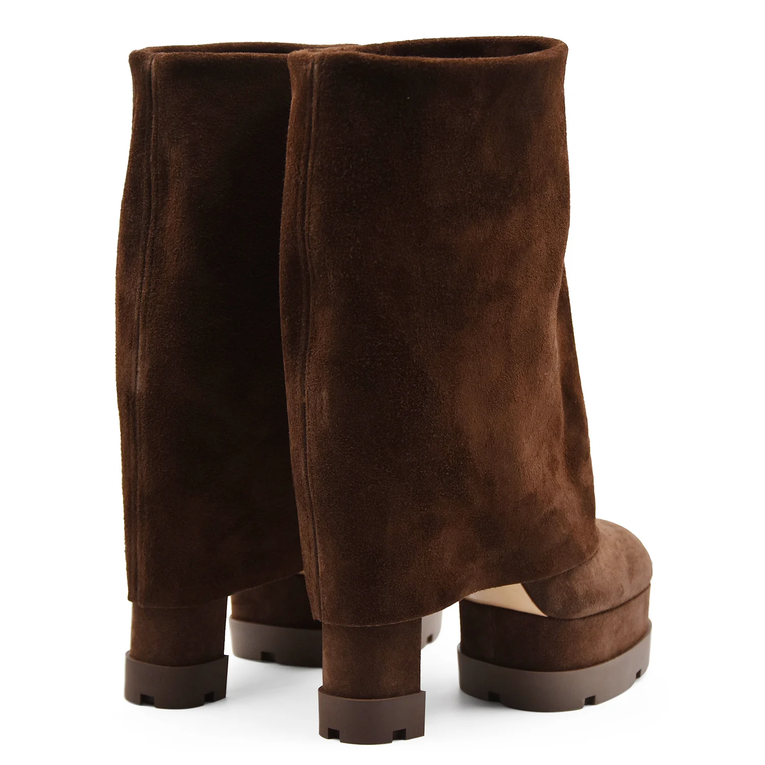 Stivaletti Casadei Reversibili Nancy Donna Suede Cacao Plateau - Image 3