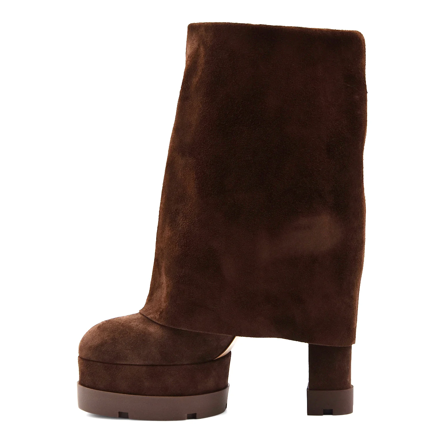 Stivaletti Casadei Reversibili Nancy Donna Suede Cacao Plateau - Image 4