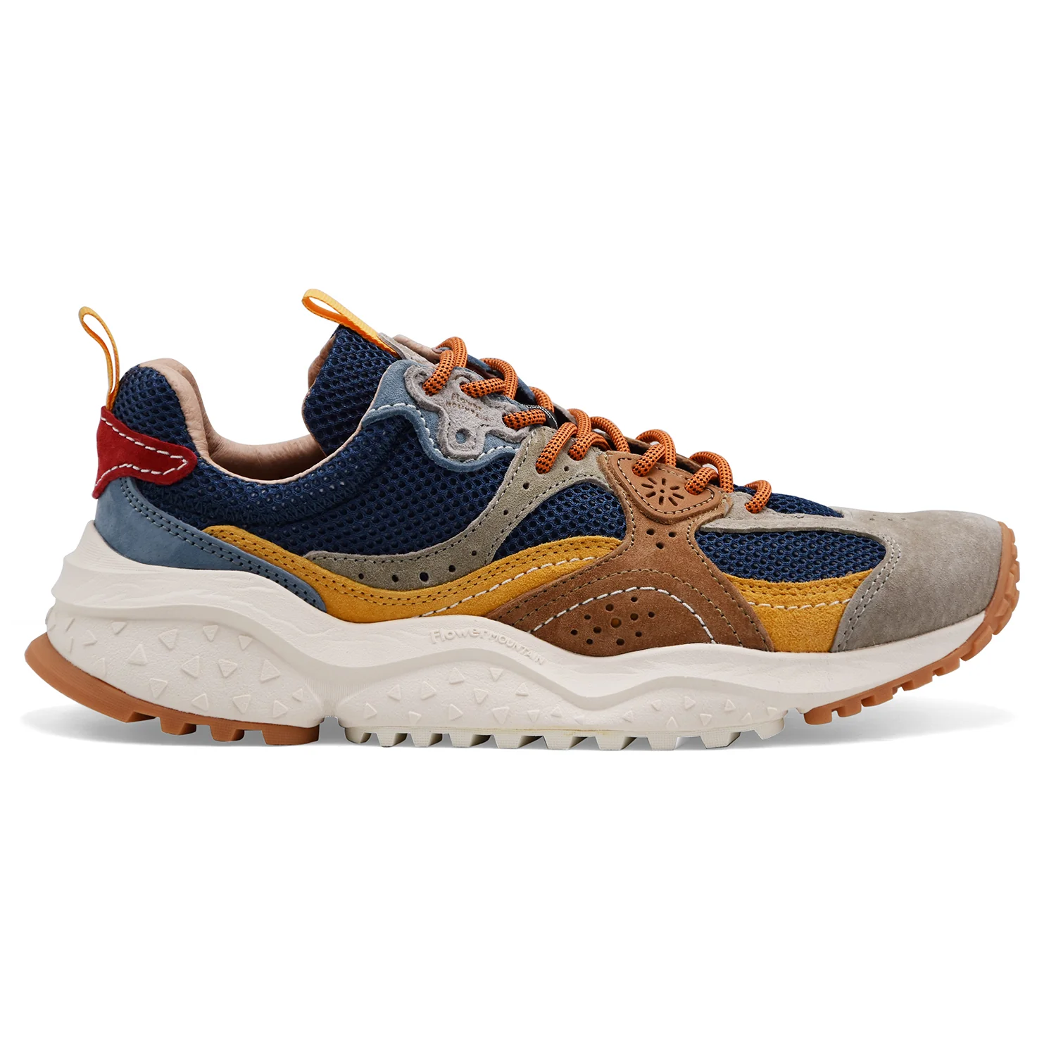 Sneakers Flower Mountain Uomo Wave Man In Suede Mesh Blu Beige