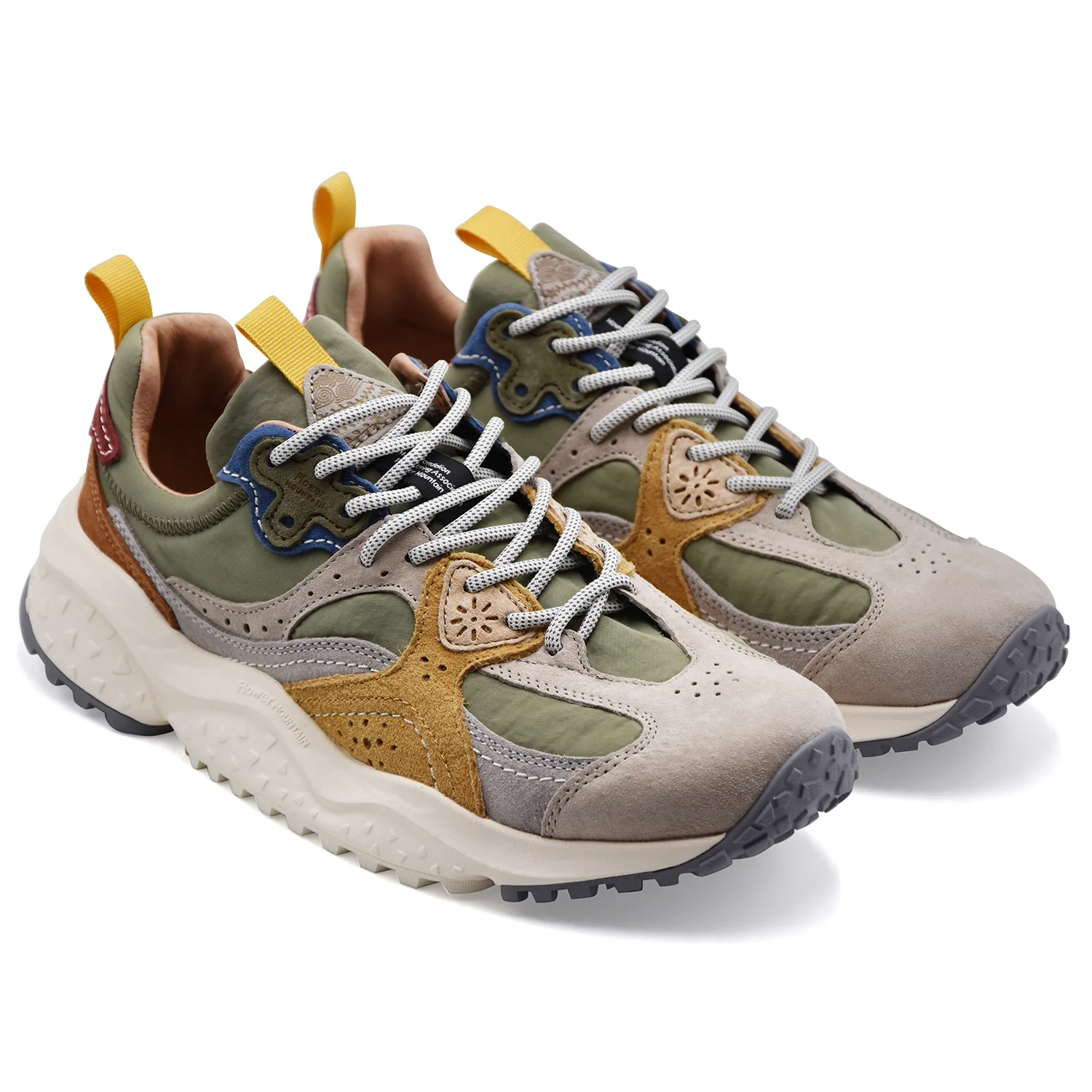 Sneakers Flower Mountain Uomo Wave Uni Dark Taupe Kaki Beige - Image 2