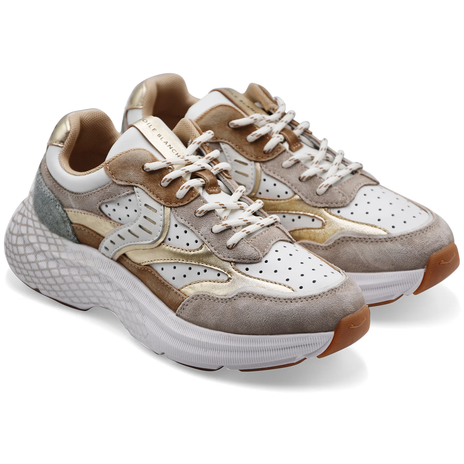 Sneakers Voile Blanche Donna Club122 Perfy Suede Bianco Beige - Image 2