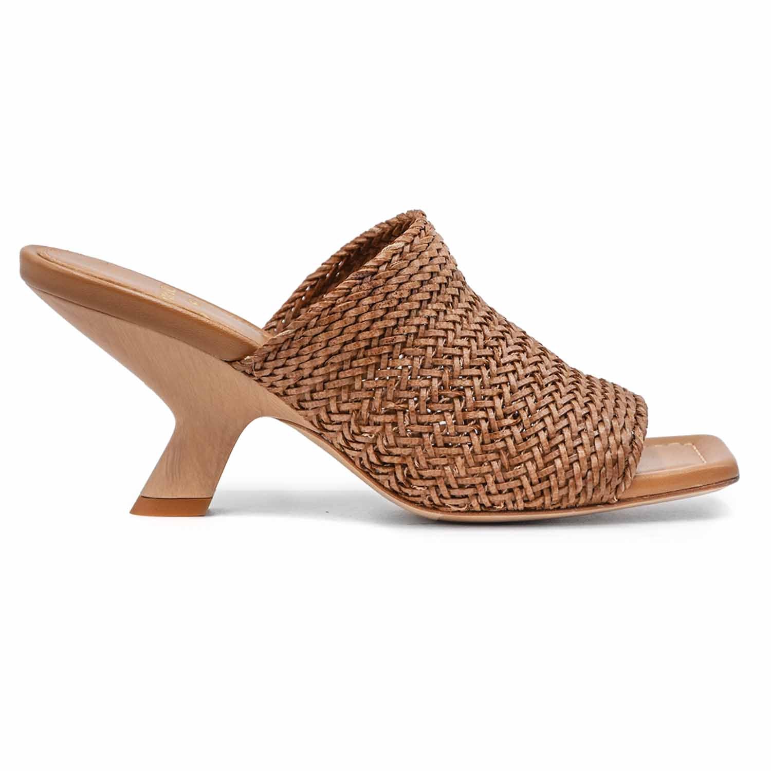 Chantal 1962 Sandali Color Legno Donna Dalla Rafia A Treccia