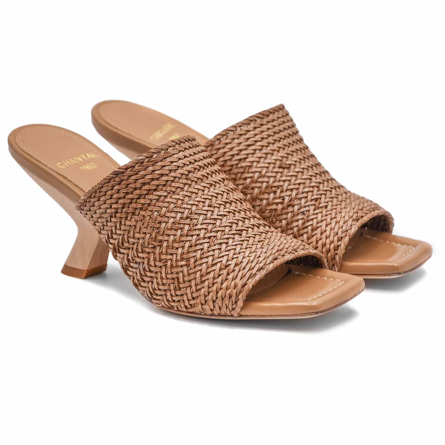 Chantal 1962 Sandali Color Legno Donna Dalla Rafia A Treccia - Image 2