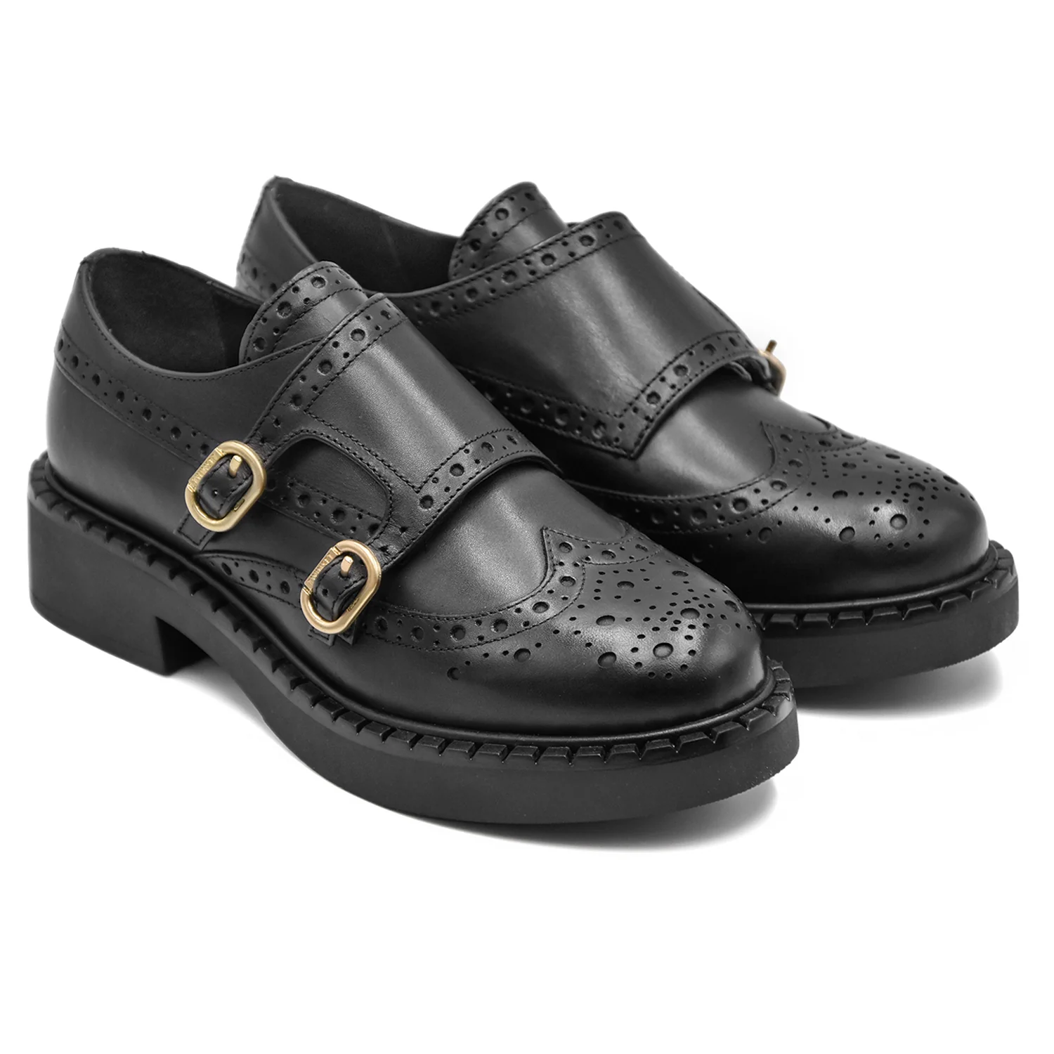 Twinset Monk Strap Oxford Nero Con Dettaglio Traforato Donna - Image 2