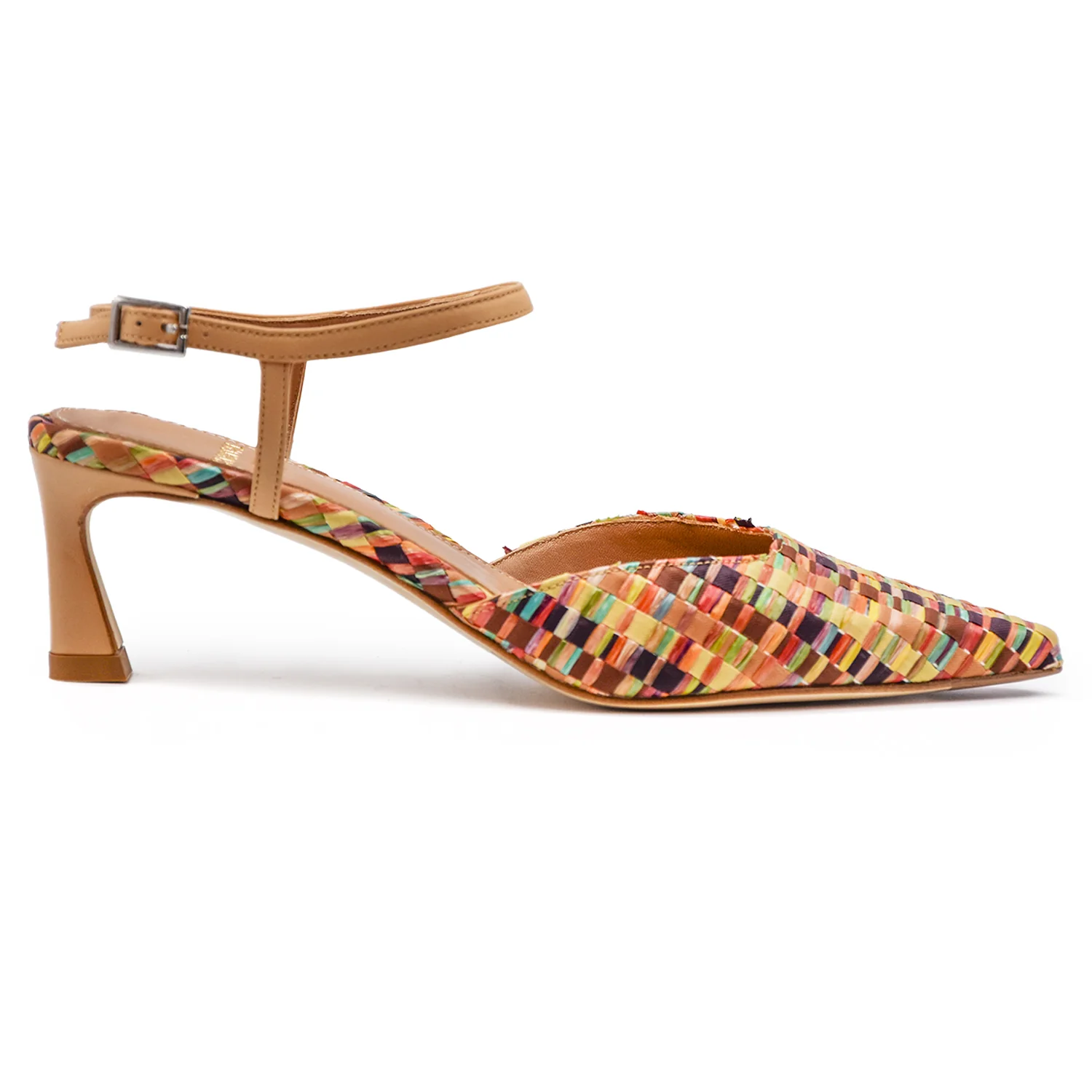 Slingback Chantal 1962 Donna Rafia Multicolor E Punta Elegante