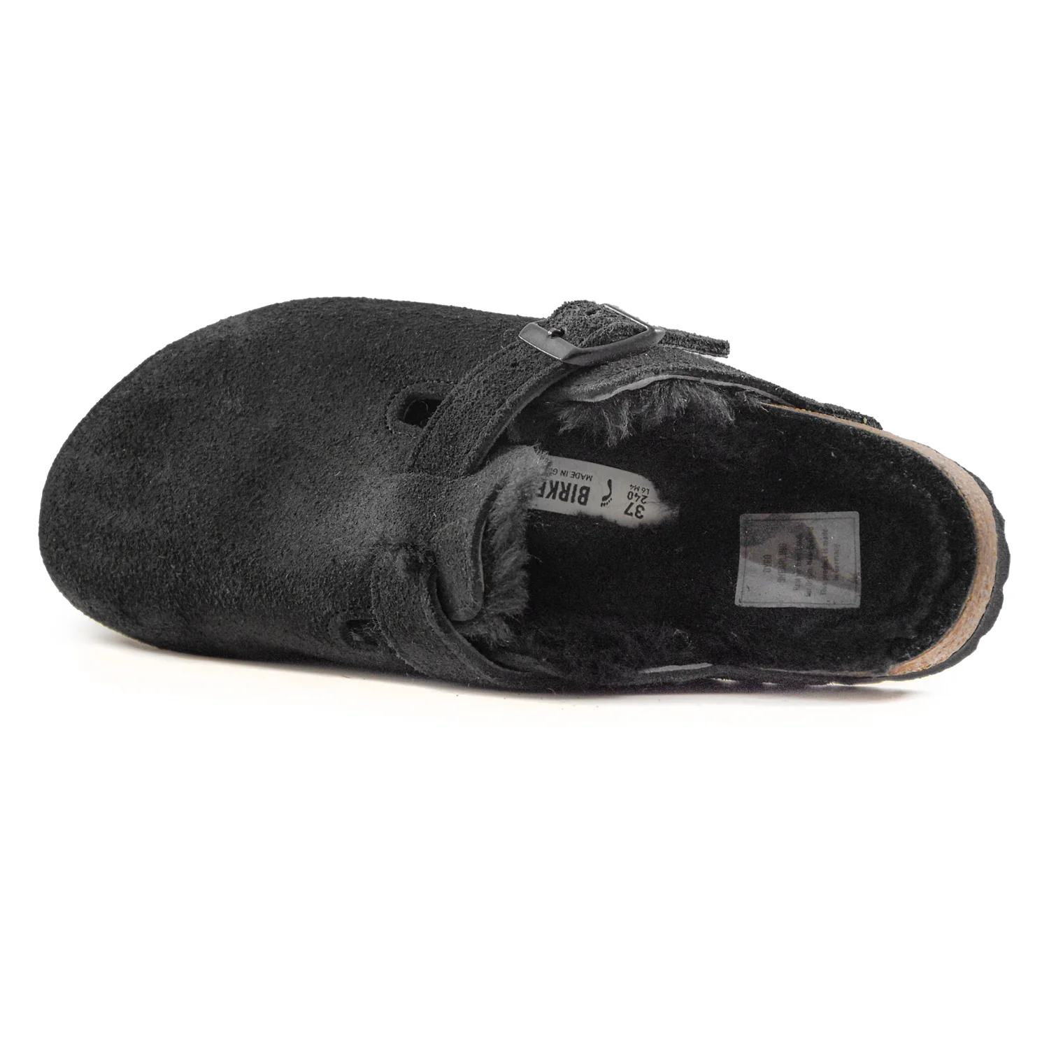 Birkenstock Sabot Boston VL Shearling Donna Nero Fodera Pelliccia - Image 3