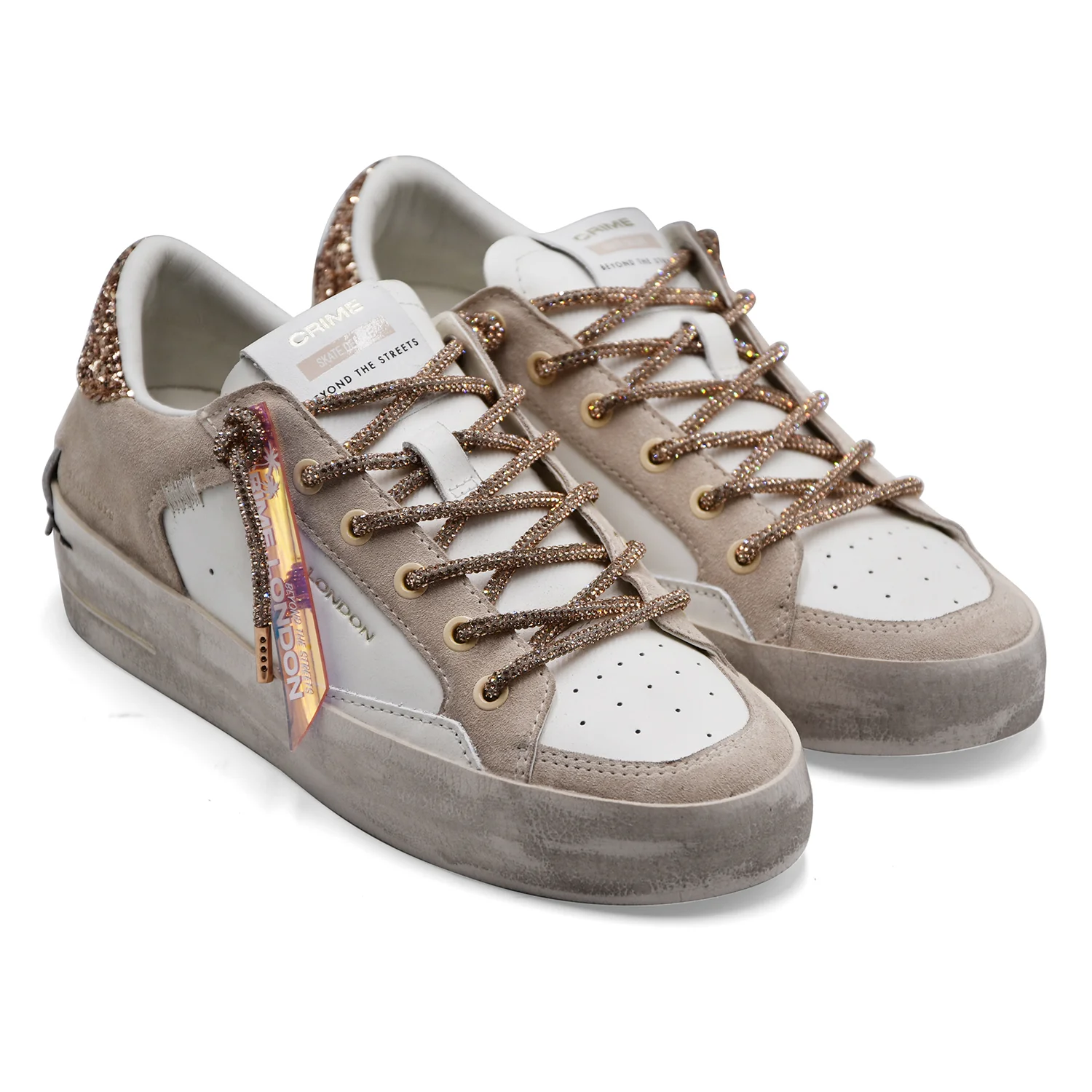 Sneakers Crime London Donna Sk8 Deluxe Wedge Oro Champagne Dust - Image 2
