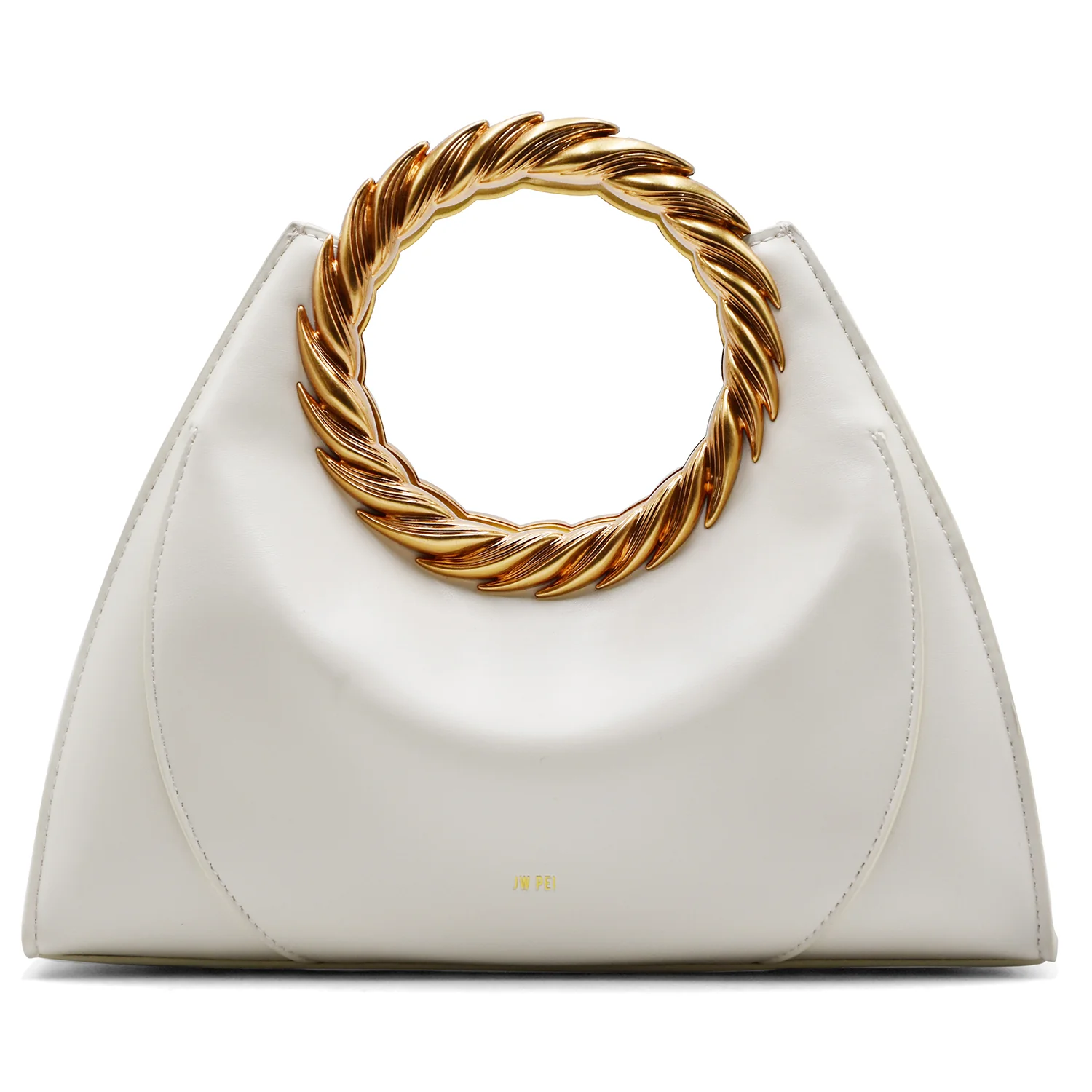 Borsa JW PEI Amiya Con Manico A Foglia Bianco Design Scultoreo