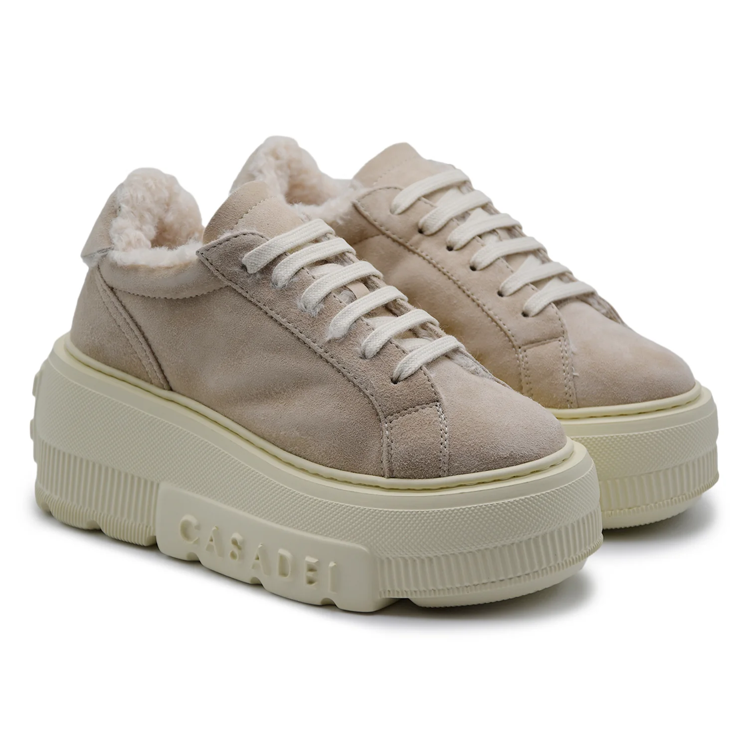 Sneakers Casadei Donna Nexus Alpsenales Iceberg In Suede Beige - Image 2