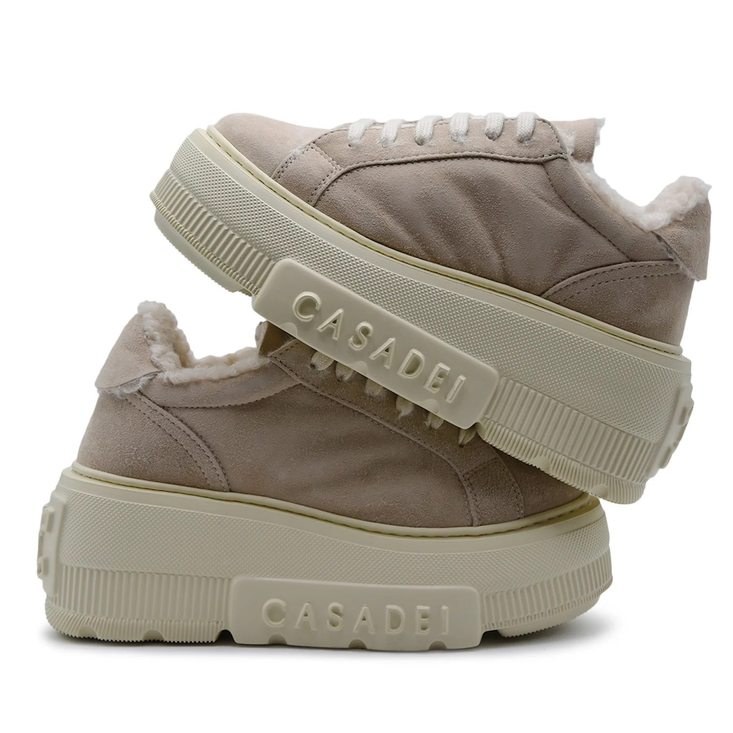 Sneakers Casadei Donna Nexus Alpsenales Iceberg In Suede Beige - Image 3