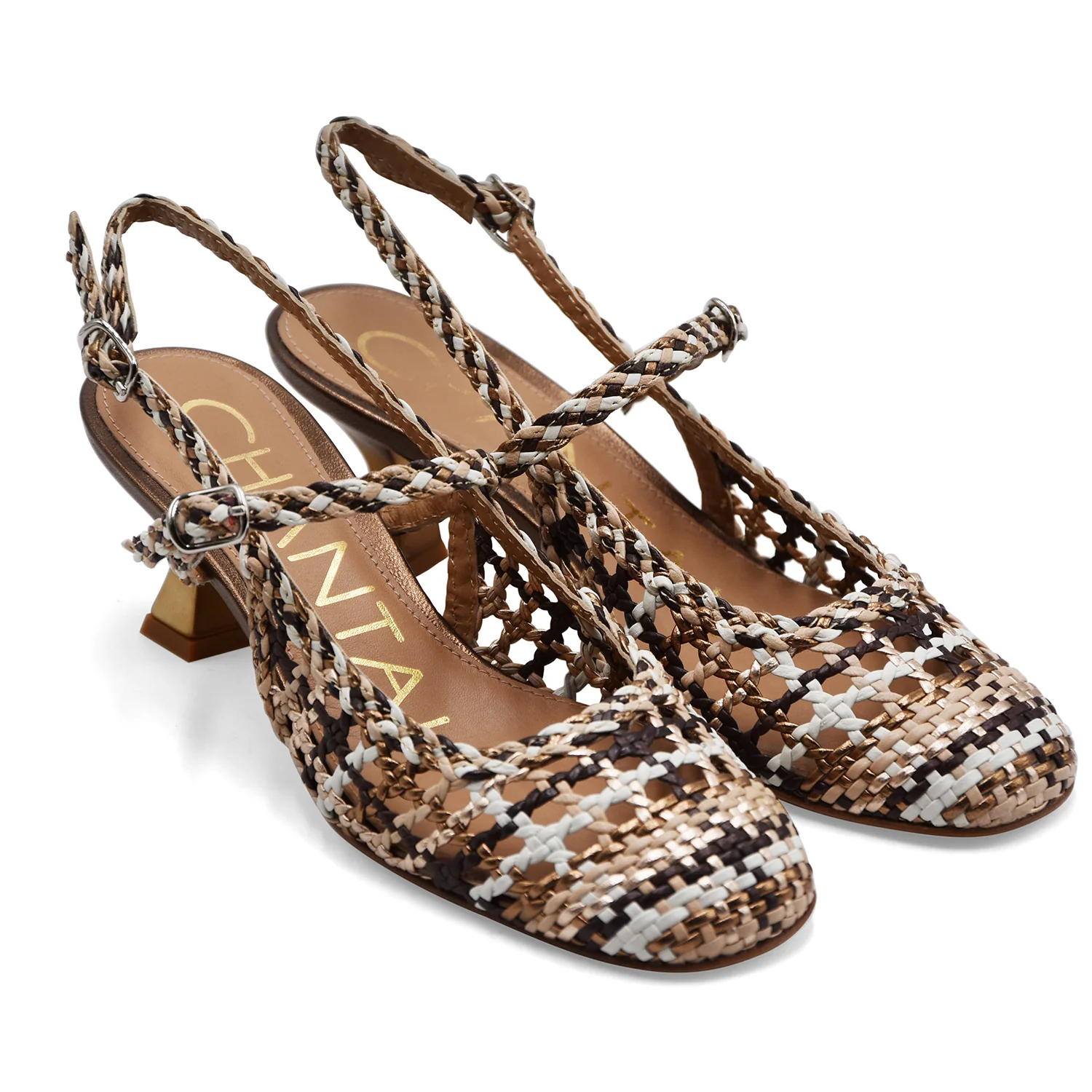 Chanel Chantal 1962 Donna 3154 Pelle Intrecciata Marrone Beige - Image 2