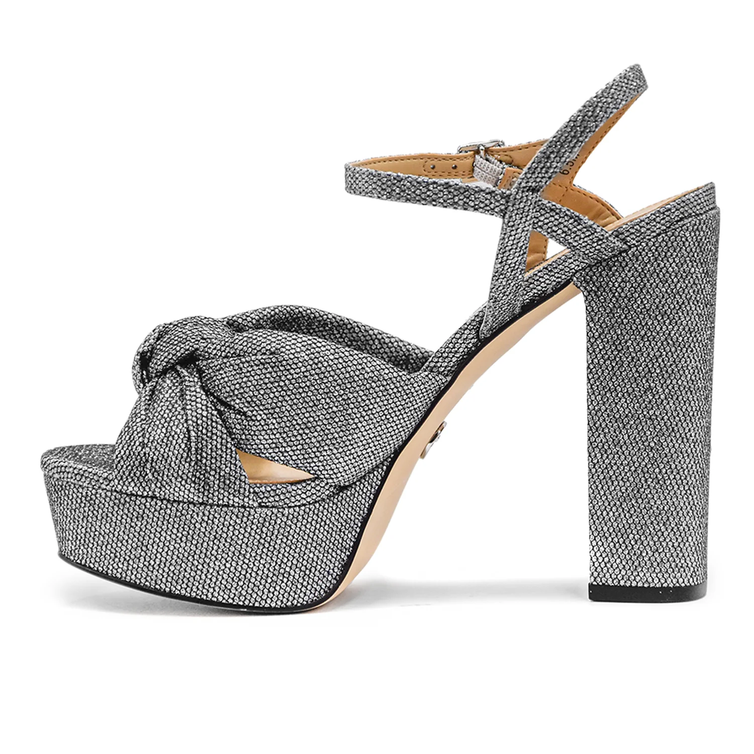 Michael Kors Sandali Argento Josie Donna Tacco Plateau Ricoperti - Image 4