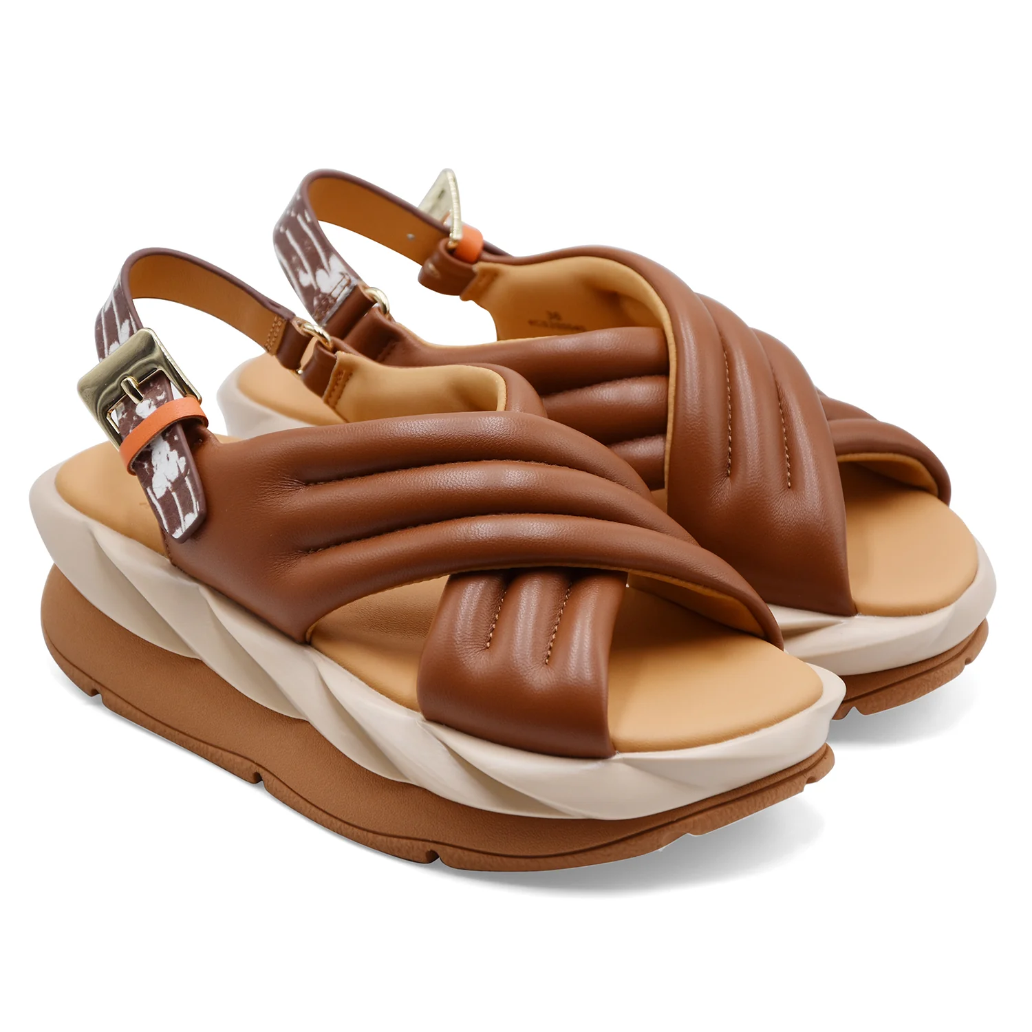 Sandali Donna 4CCCCEES Mellow Mana Pelle Marrone Con Platform - Image 2