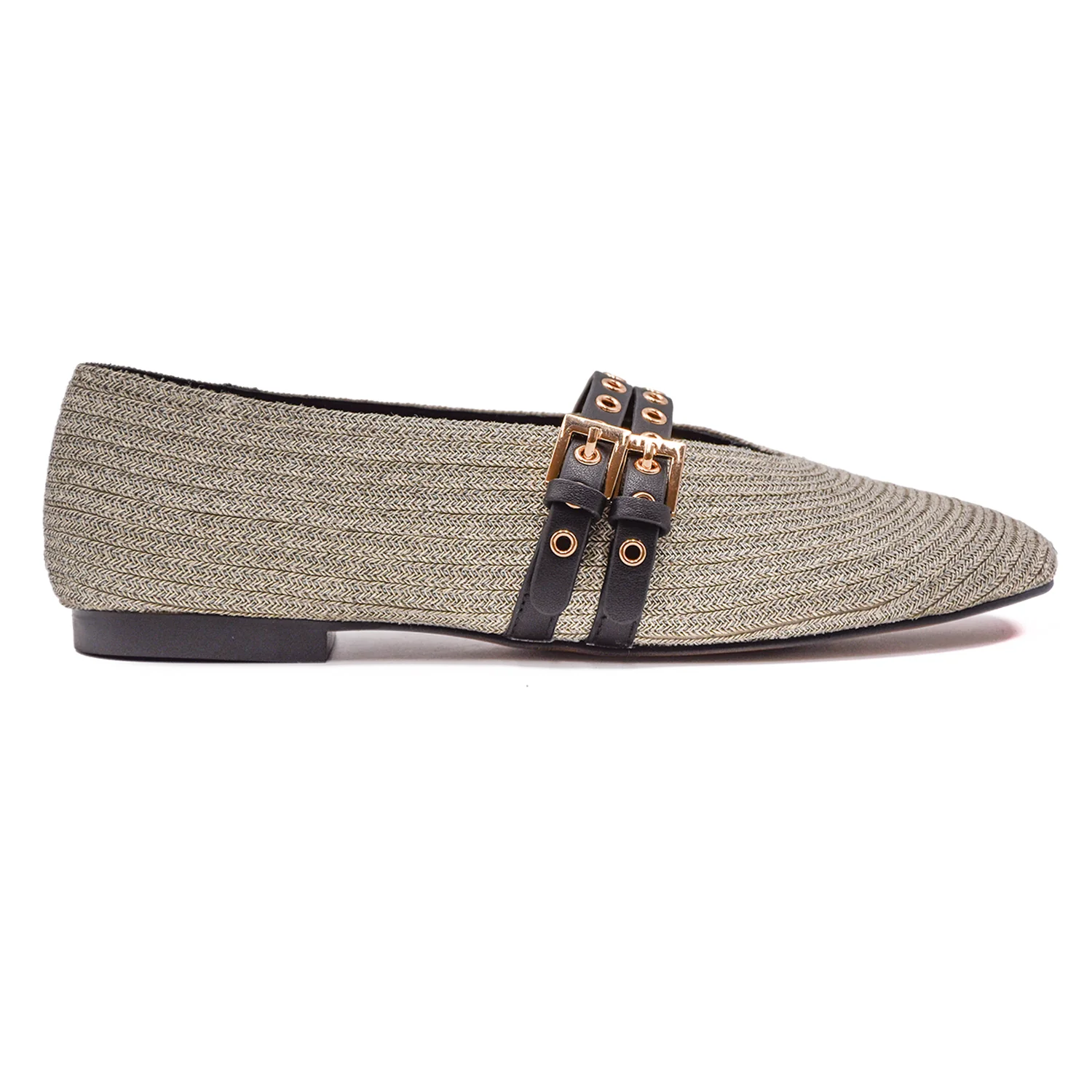 Ballerine Bibi Lou Donna Rafia Xera Flat Con Fibbie Regolabili