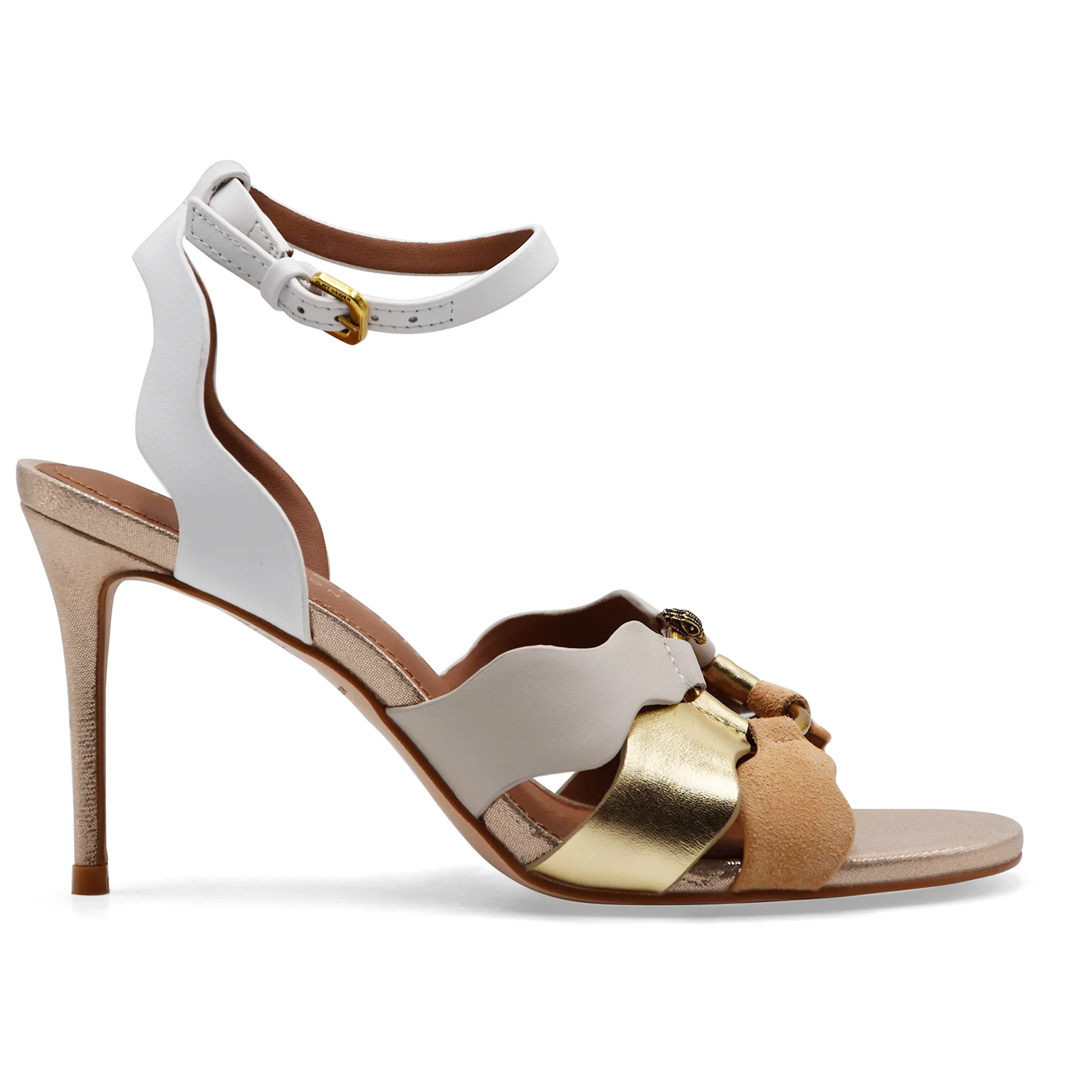 Kurt Geiger Sandali Donna SUN WAVE SANDAL Bianco E Oro Con Tacco