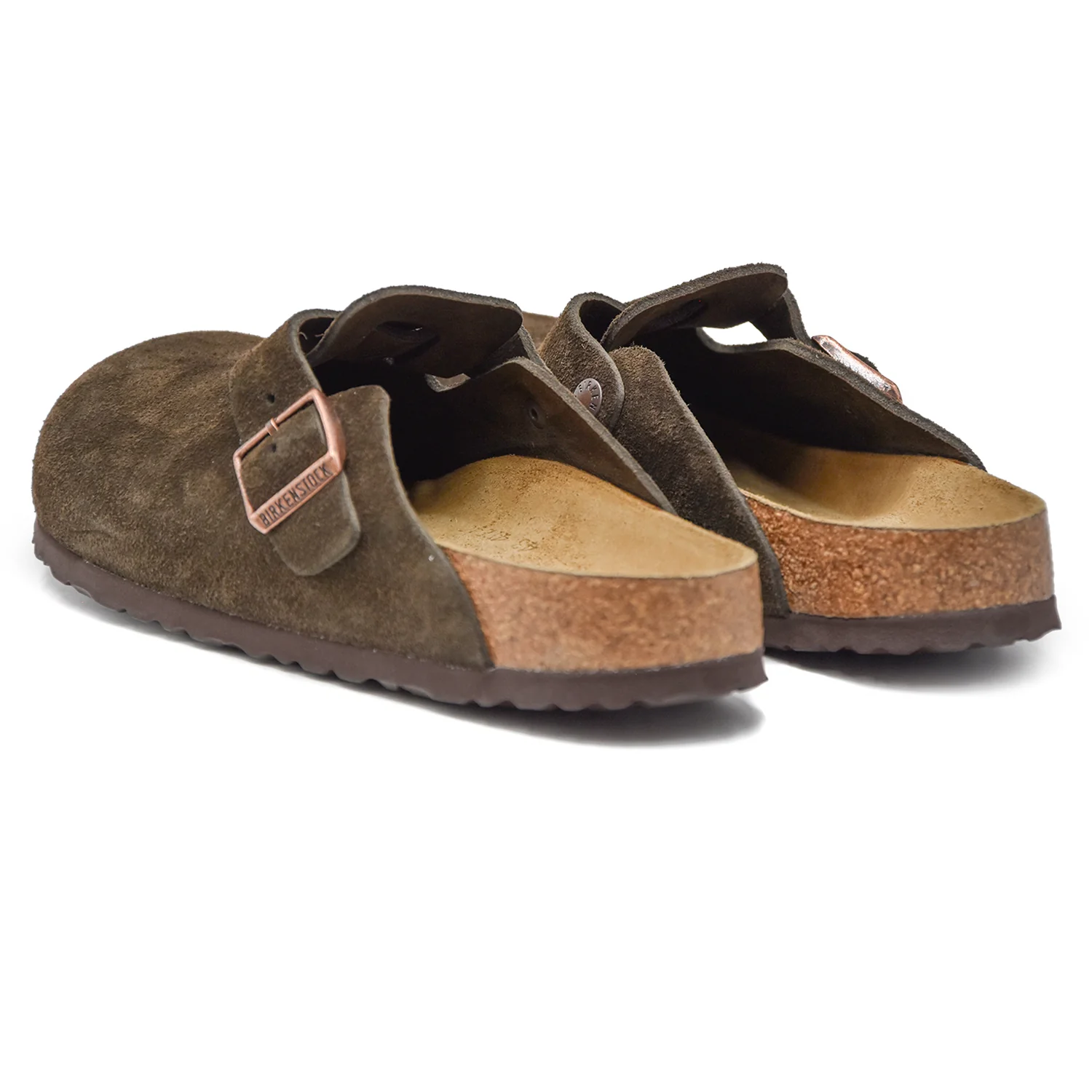 Sabot Birkenstock Boston Uomo In Camoscio Mocca Plantare Soft - Image 4