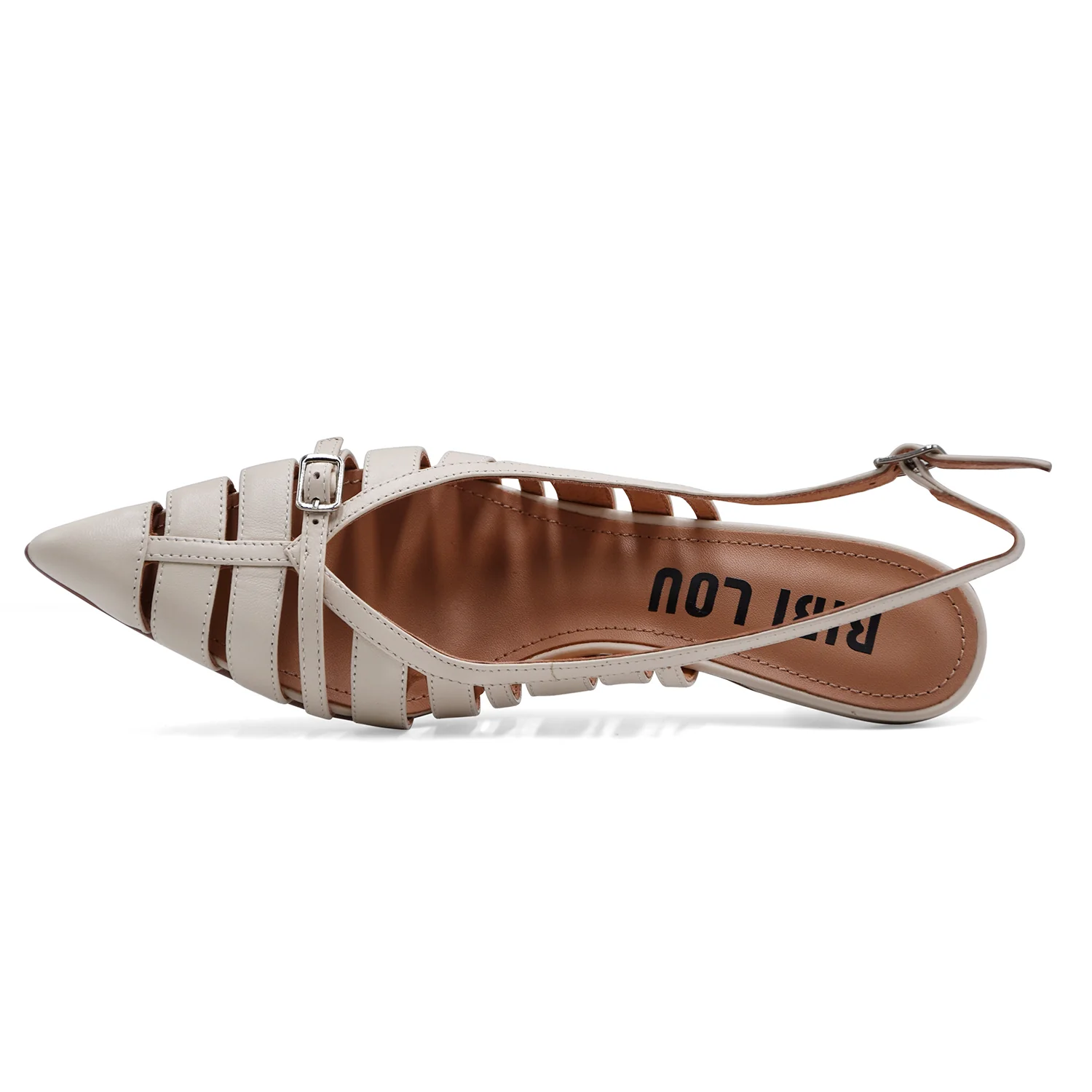 Chanel Bibi Lou Donna ALI PUMP 55 Pelle Avorio Fibbie Regolabili - Image 4