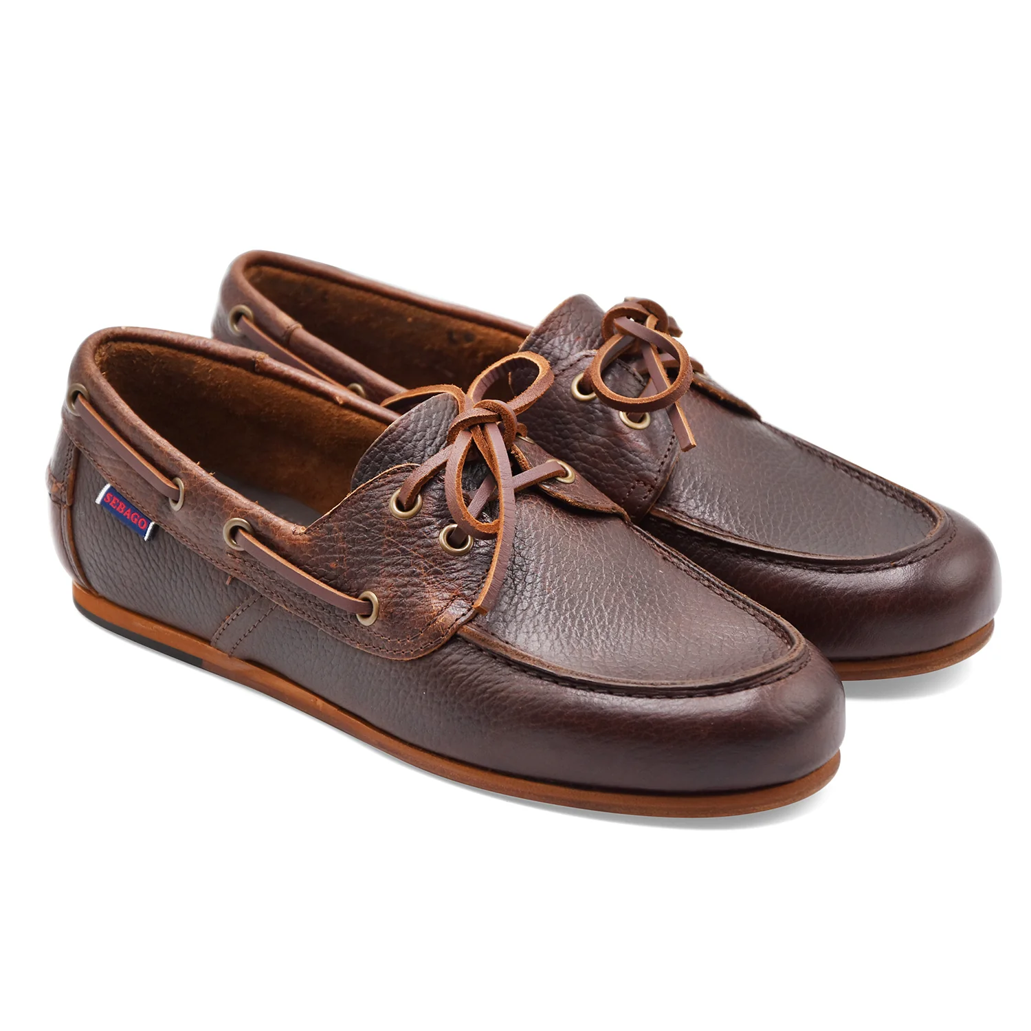 Allacciate Sebago Owen Tumbled Uomo Pelle Marrone Stile Yachting - Image 2