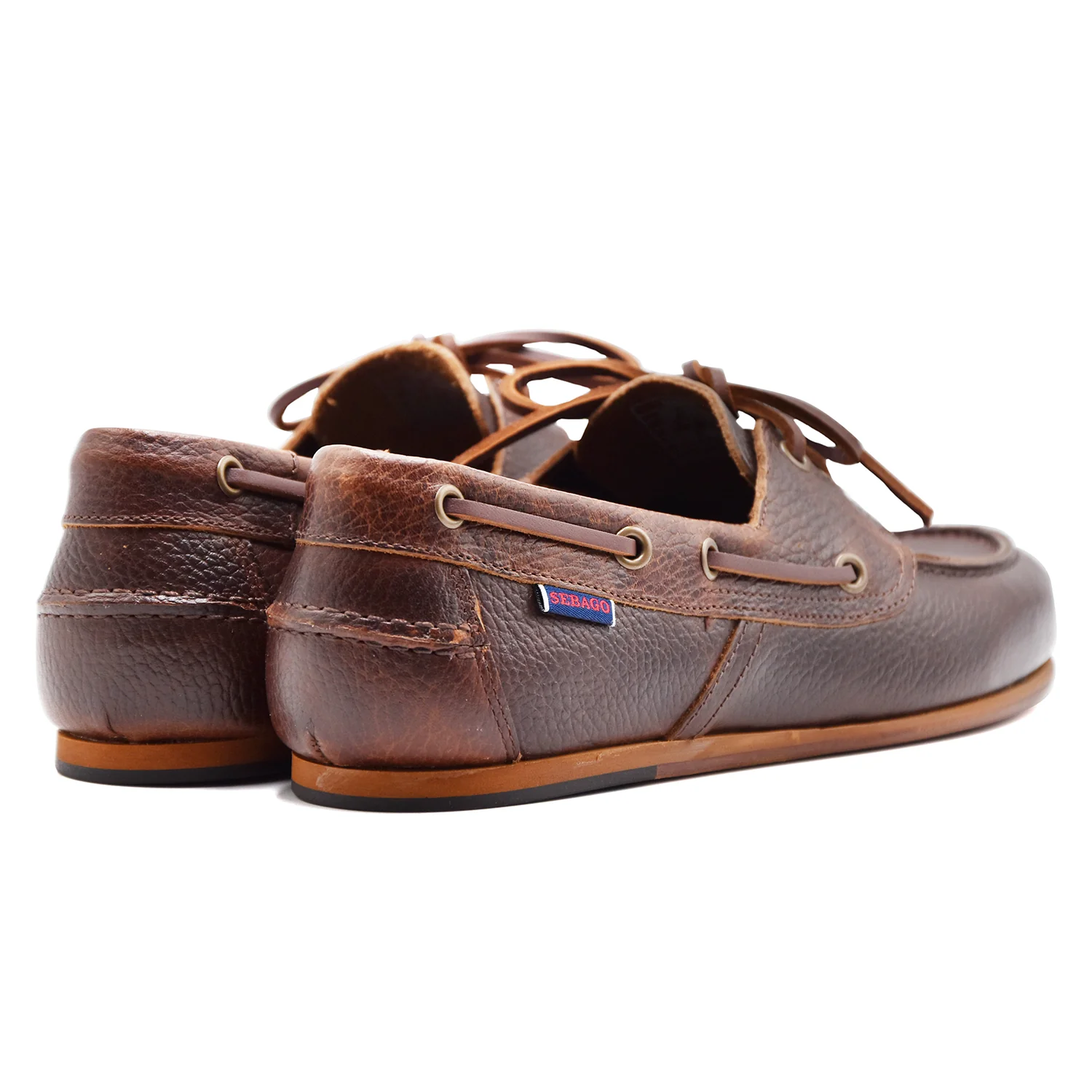 Allacciate Sebago Owen Tumbled Uomo Pelle Marrone Stile Yachting - Image 3
