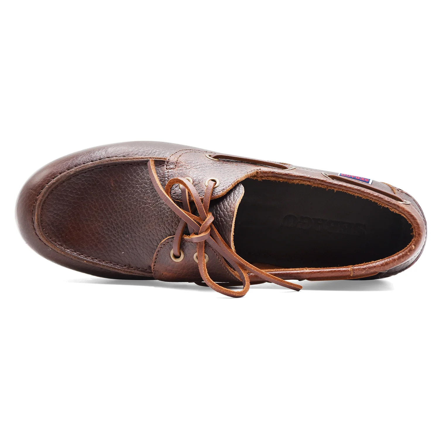 Allacciate Sebago Owen Tumbled Uomo Pelle Marrone Stile Yachting - Image 5
