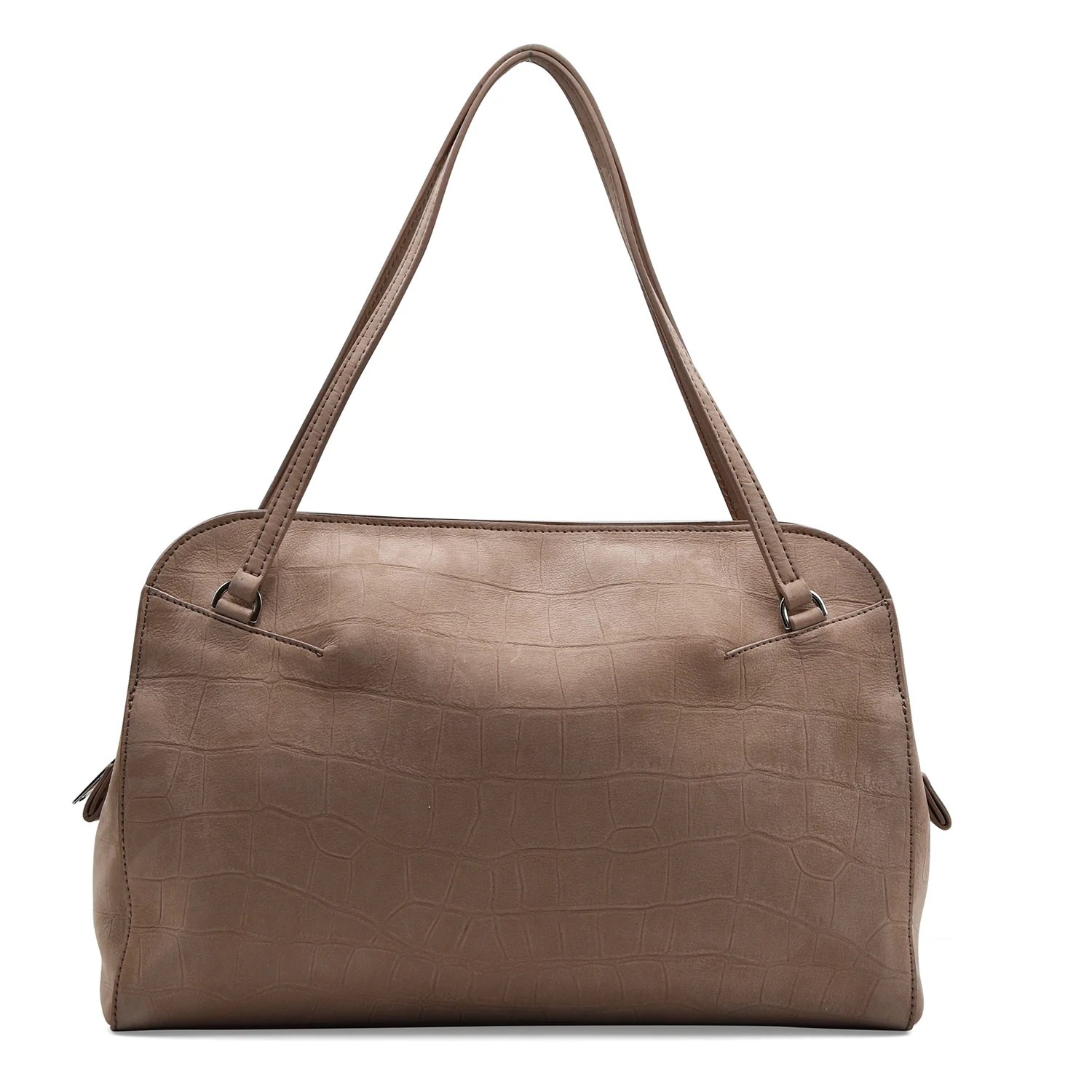 Borsa A Spalla Orciani Nabuk Cocco Taupe Tracolla Regolabile - Image 2