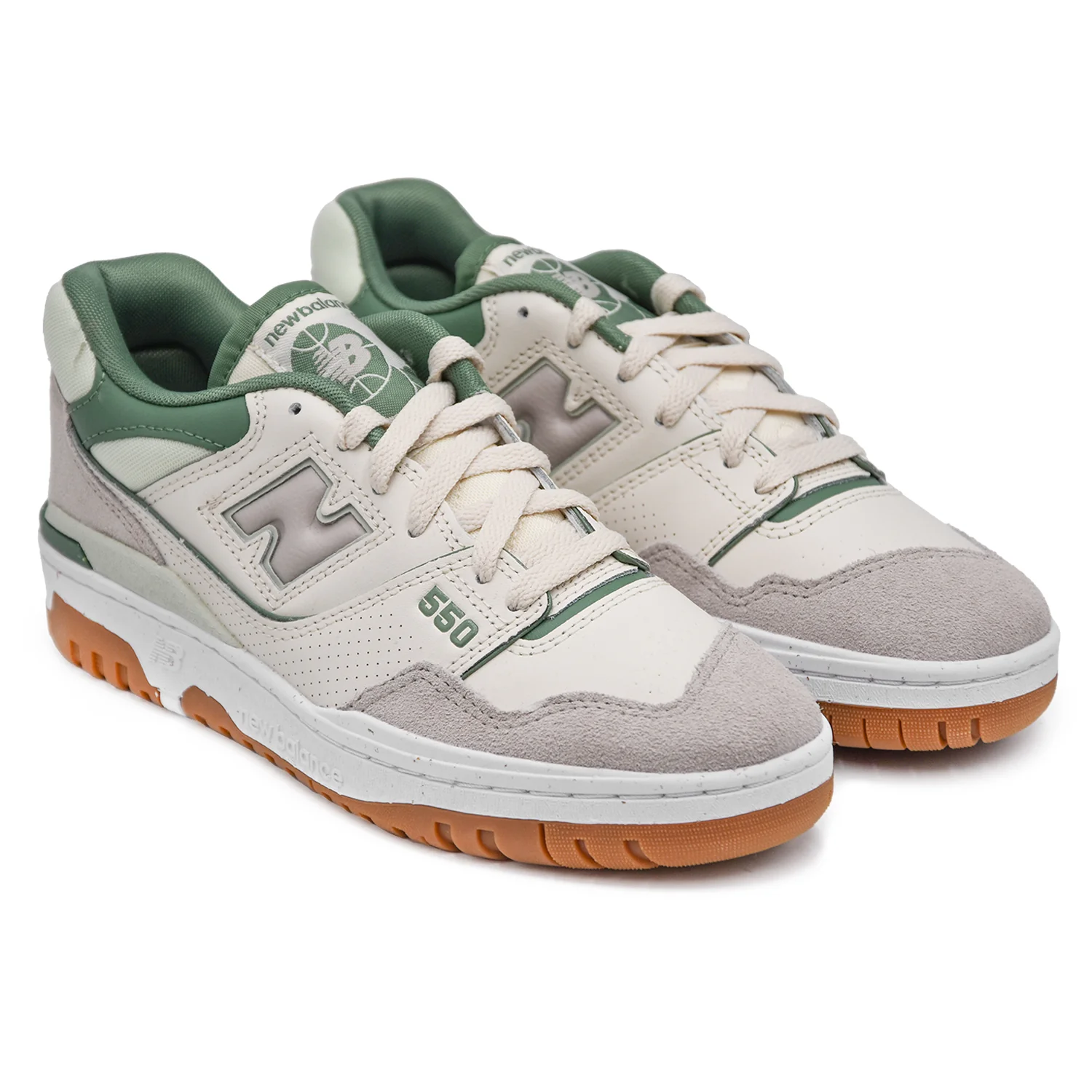 New Balance Sneakers 550HK Bianco Verde Design Linea Pulita Donna - Image 2