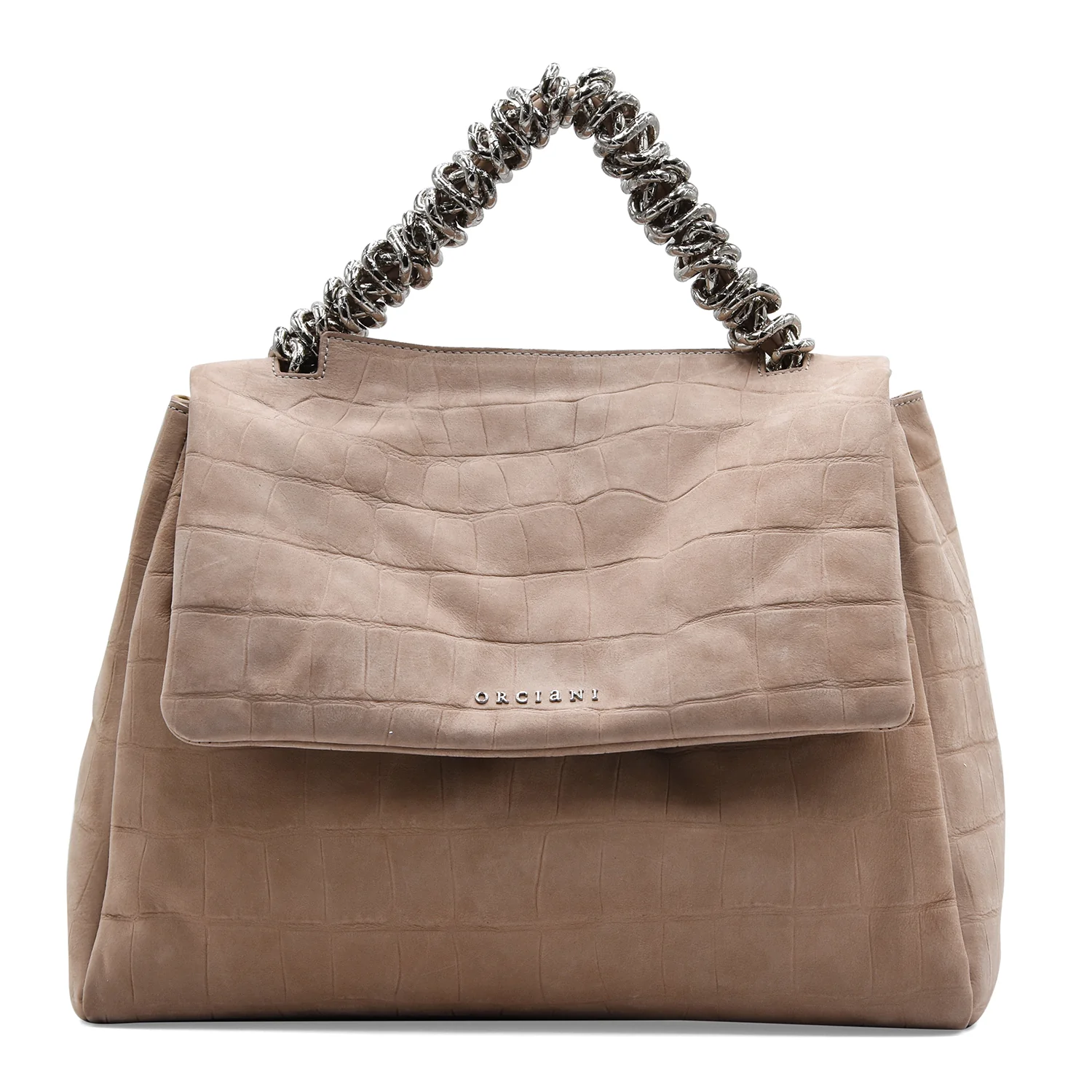 Borsa Orciani Sveva Twilight Midi Biscotto Nabuk Stampa Cocco